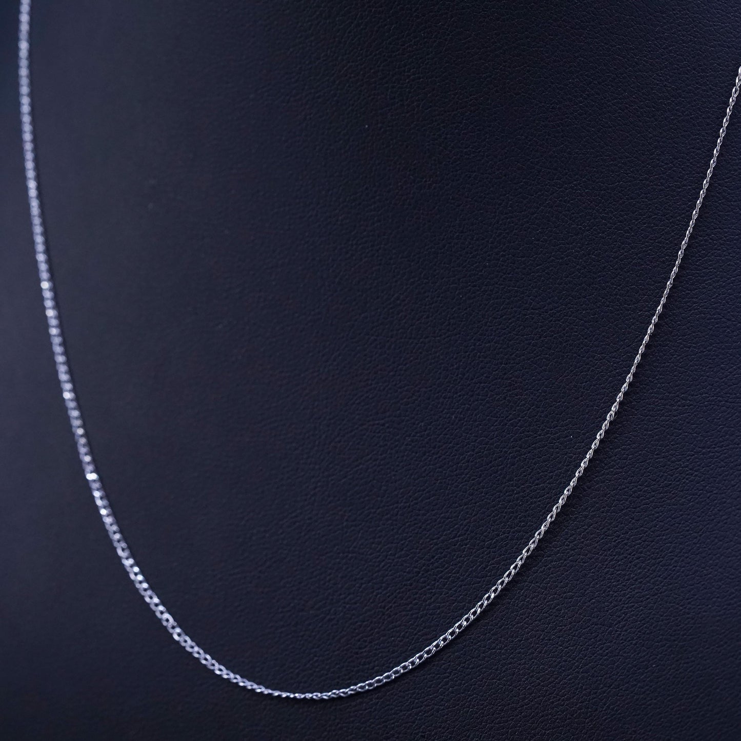 18”, 1mm, vintage Italy Sterling silver necklace, 925 curb chain
