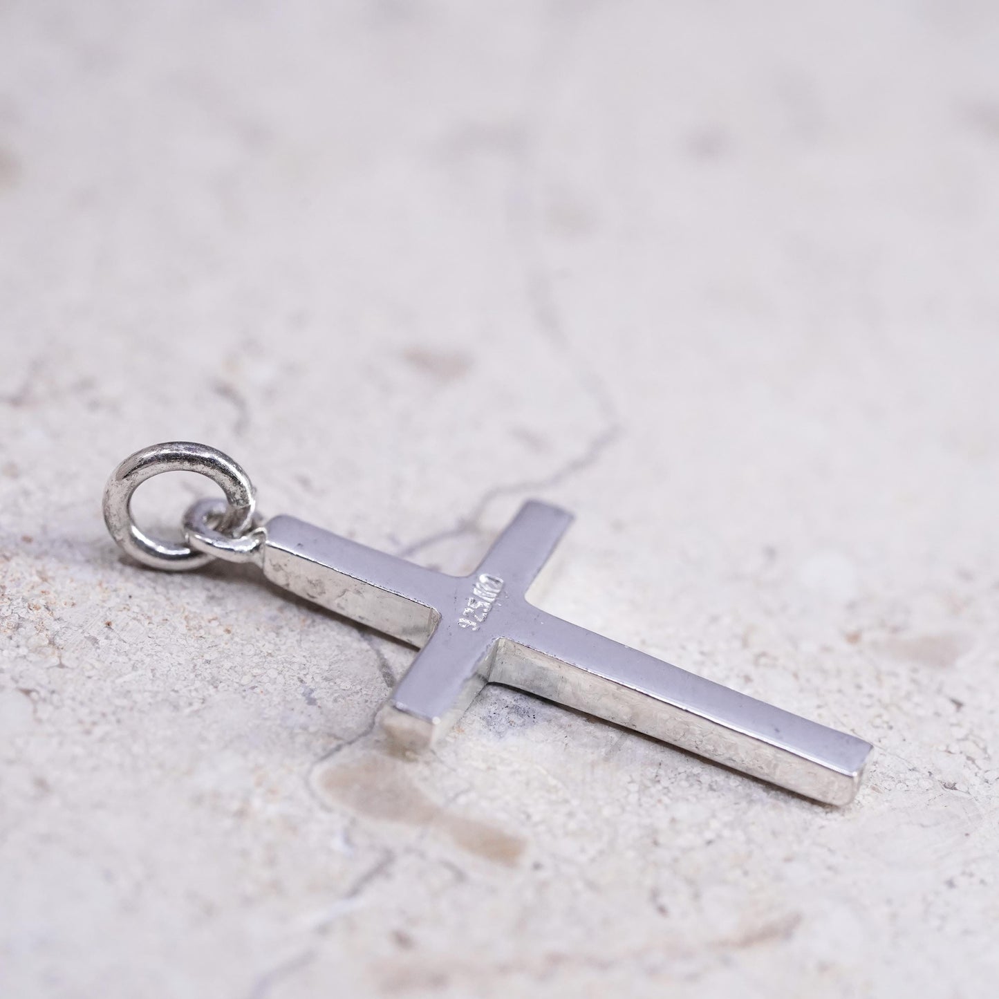 Sterling silver handmade charm, solid 925 silver cross pendant