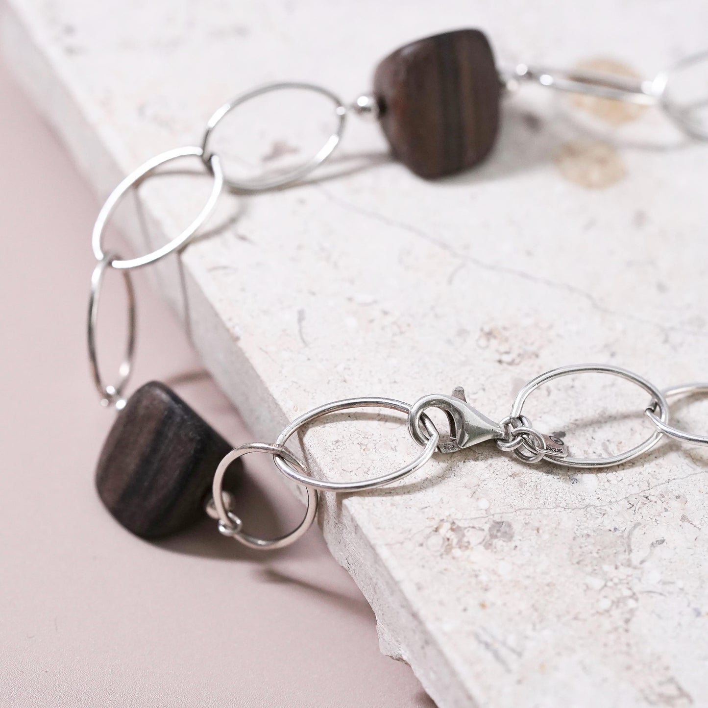20”, Retured Silpada sterling silver wood #N1359 #W1364 necklace earrings set