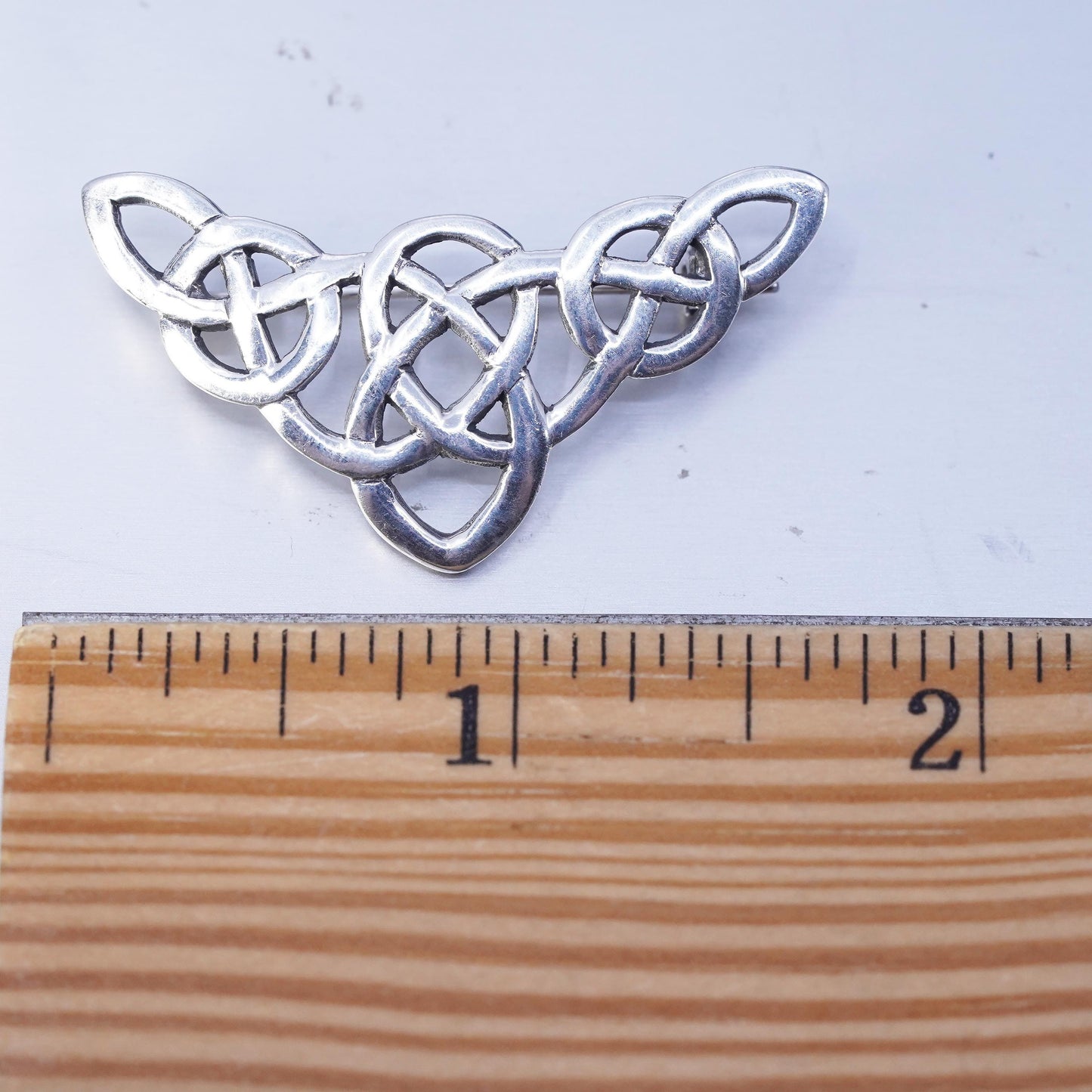 Vintage sterling silver handmade brooch, Irish 925 Celtic knot pin
