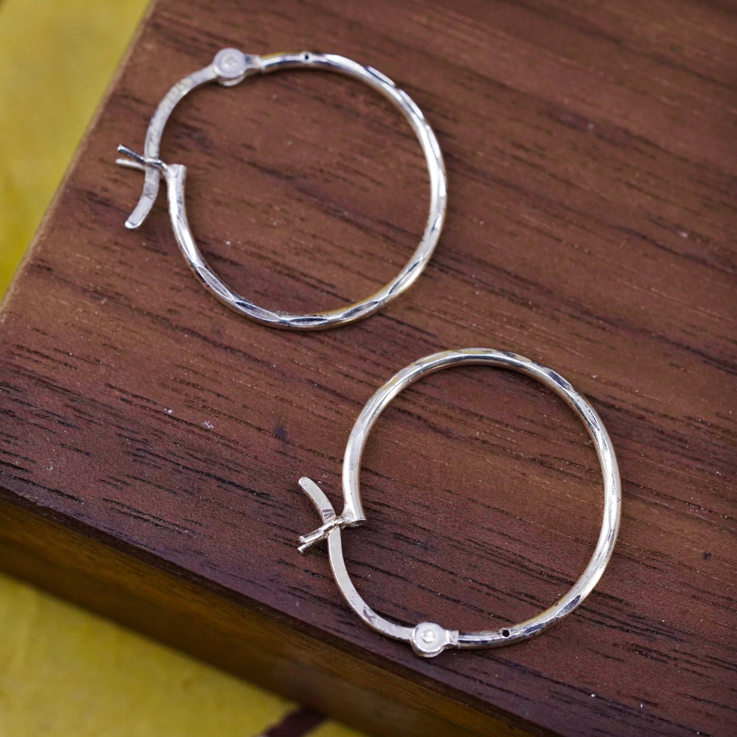 0.75”, Vintage Sterling silver handmade earrings, 925 hoops