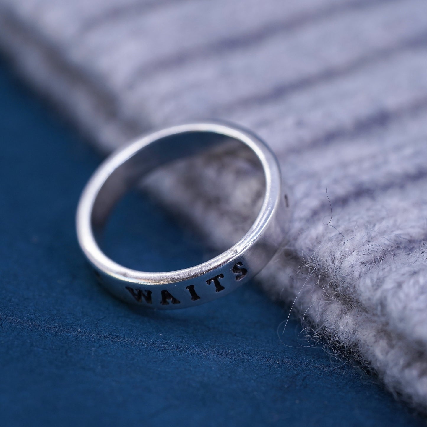 Size 6, VTG Sterling silver prayer ring, 925 band engraved "true love waits"