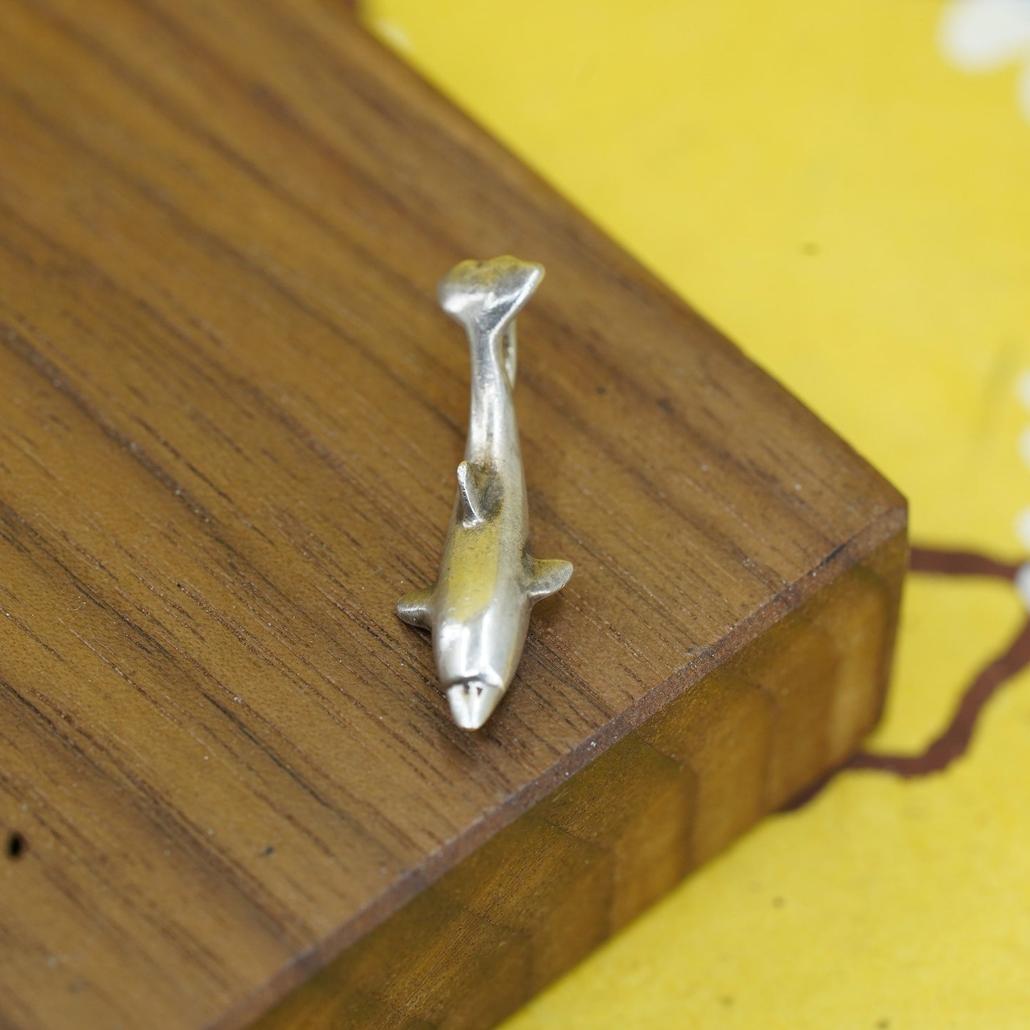 Vintage Sterling silver handmade pendant, 925 dolphin charm