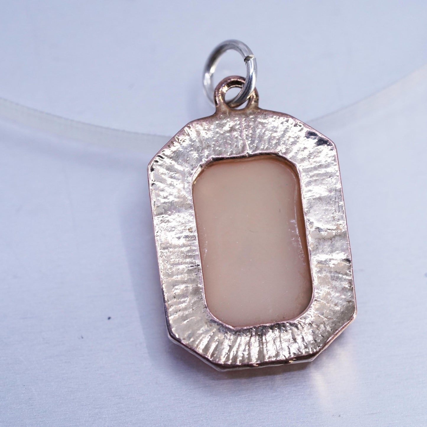 Vintage gold tone charm pendant with orange goldstone