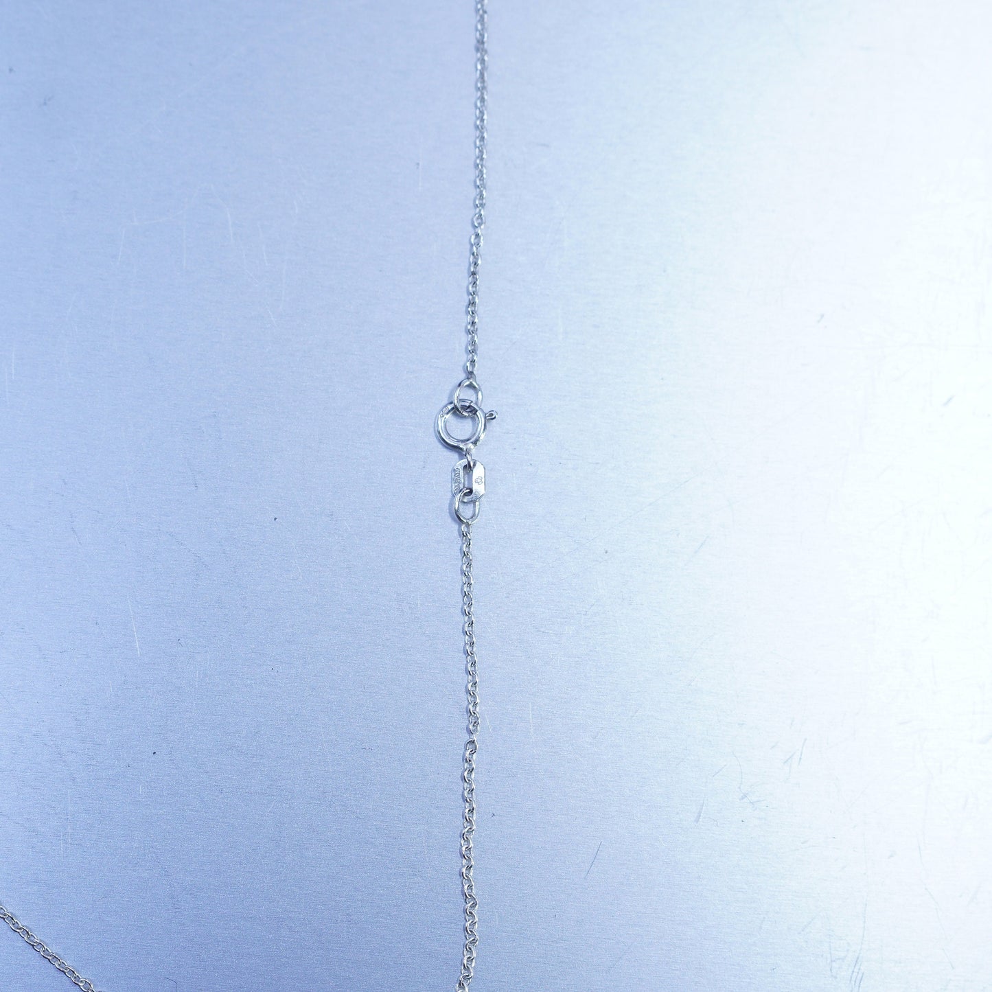 18”, Sterling 925 silver handmade snake necklace with graduated beads pendant