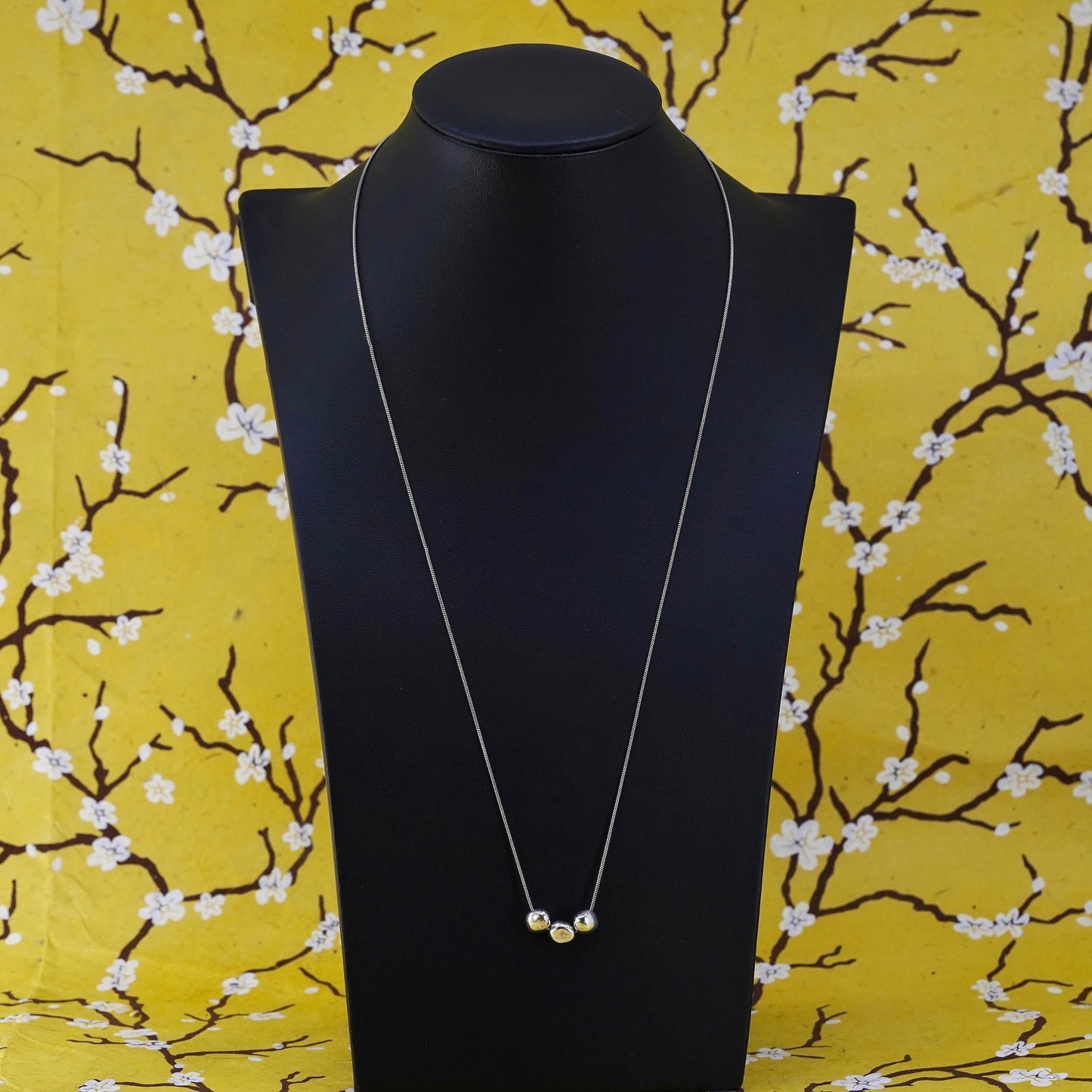 23”, Necklace, Sterling 925 Silver Multi snake Chain Necklace nugget pendants