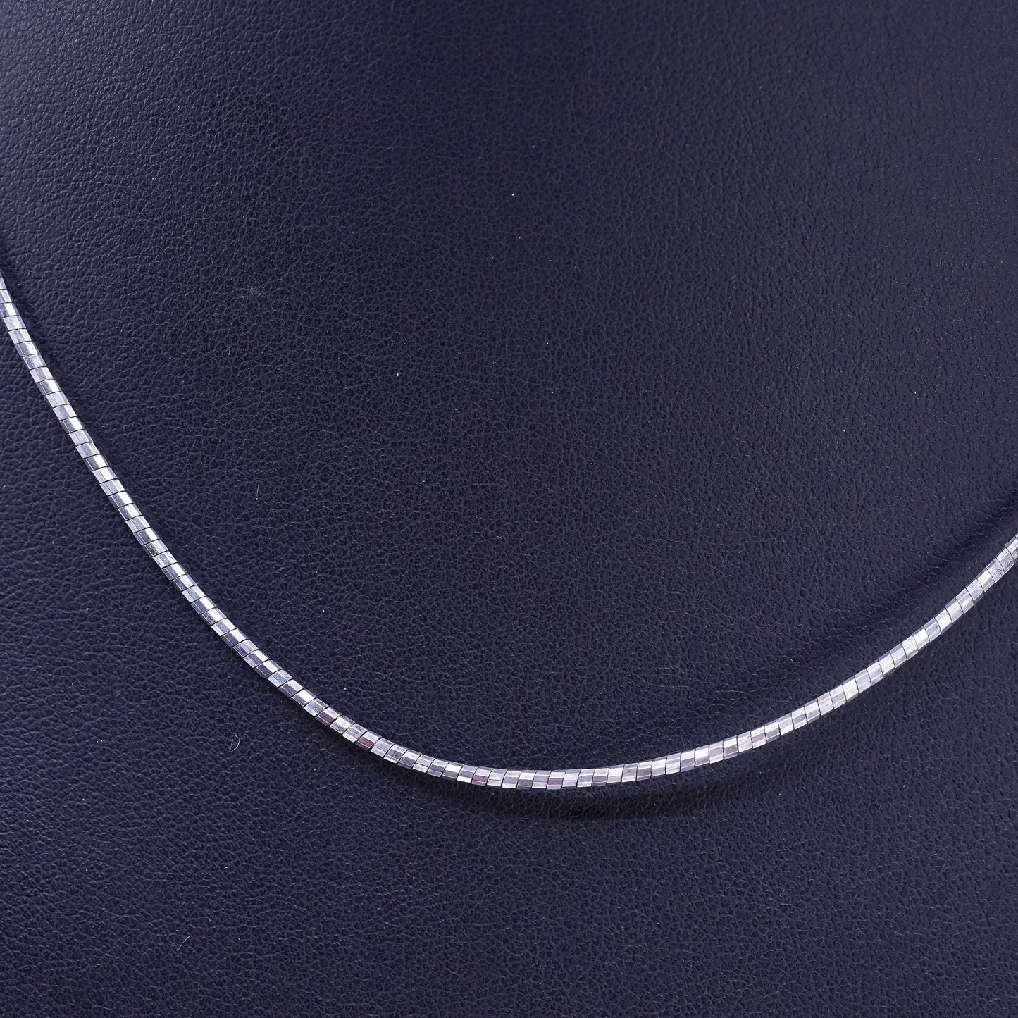17" 2mm, vintage Milor Italy Sterling 925 silver twisted snake chain necklace
