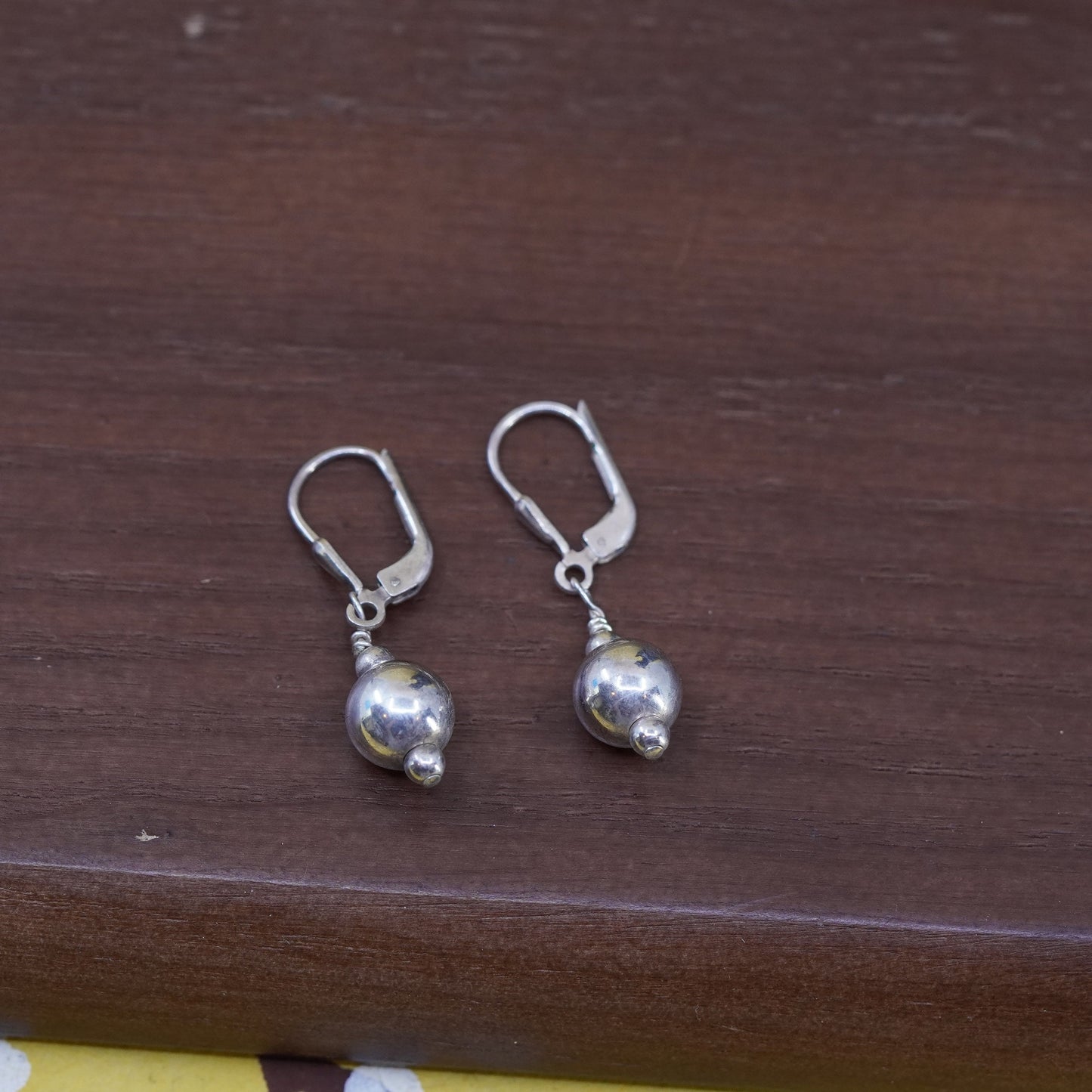 Vintage Sterling silver handmade earrings, 925 beads drops