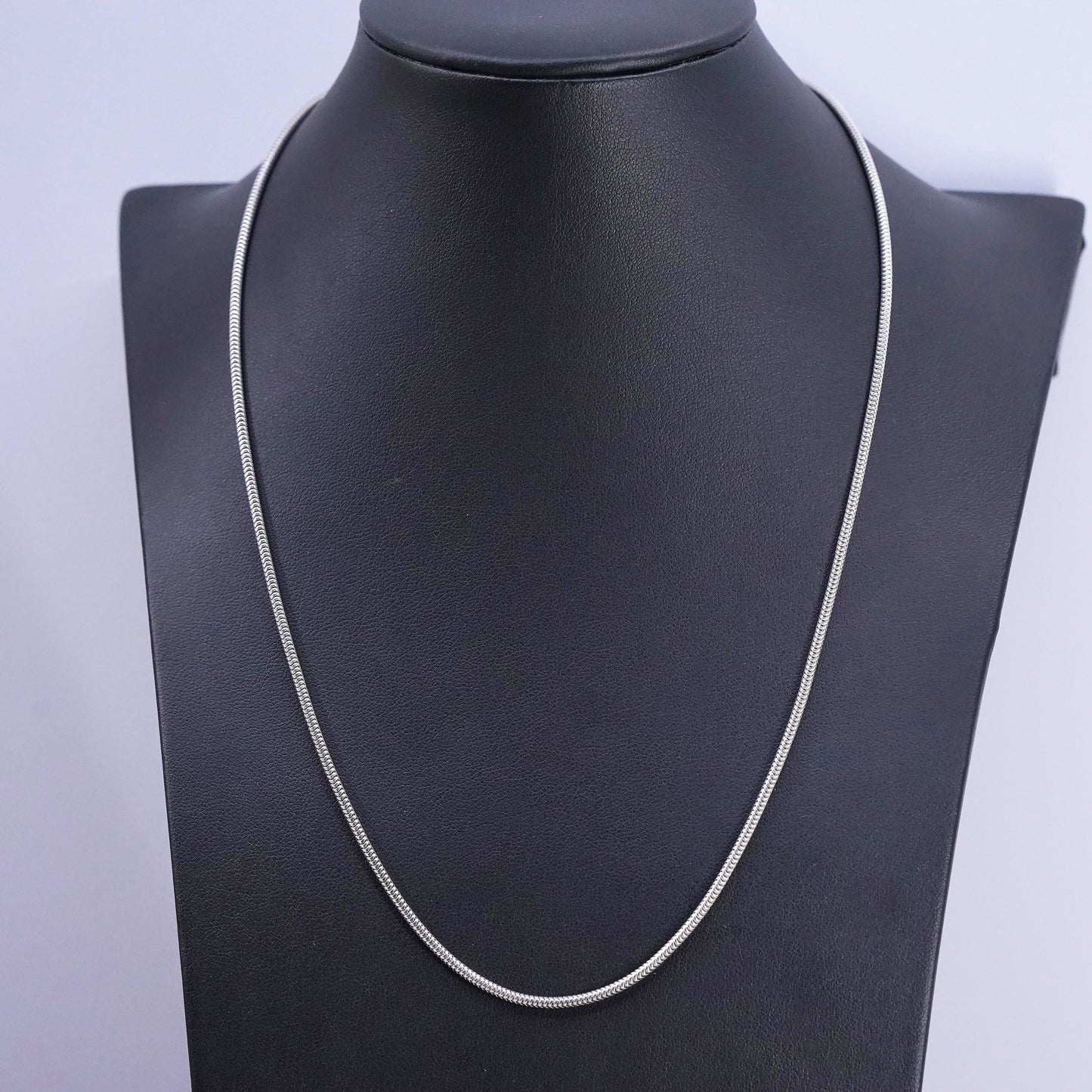 20", 2mm, vintage Italian Sterling silver handmade necklace, 925 snake chain