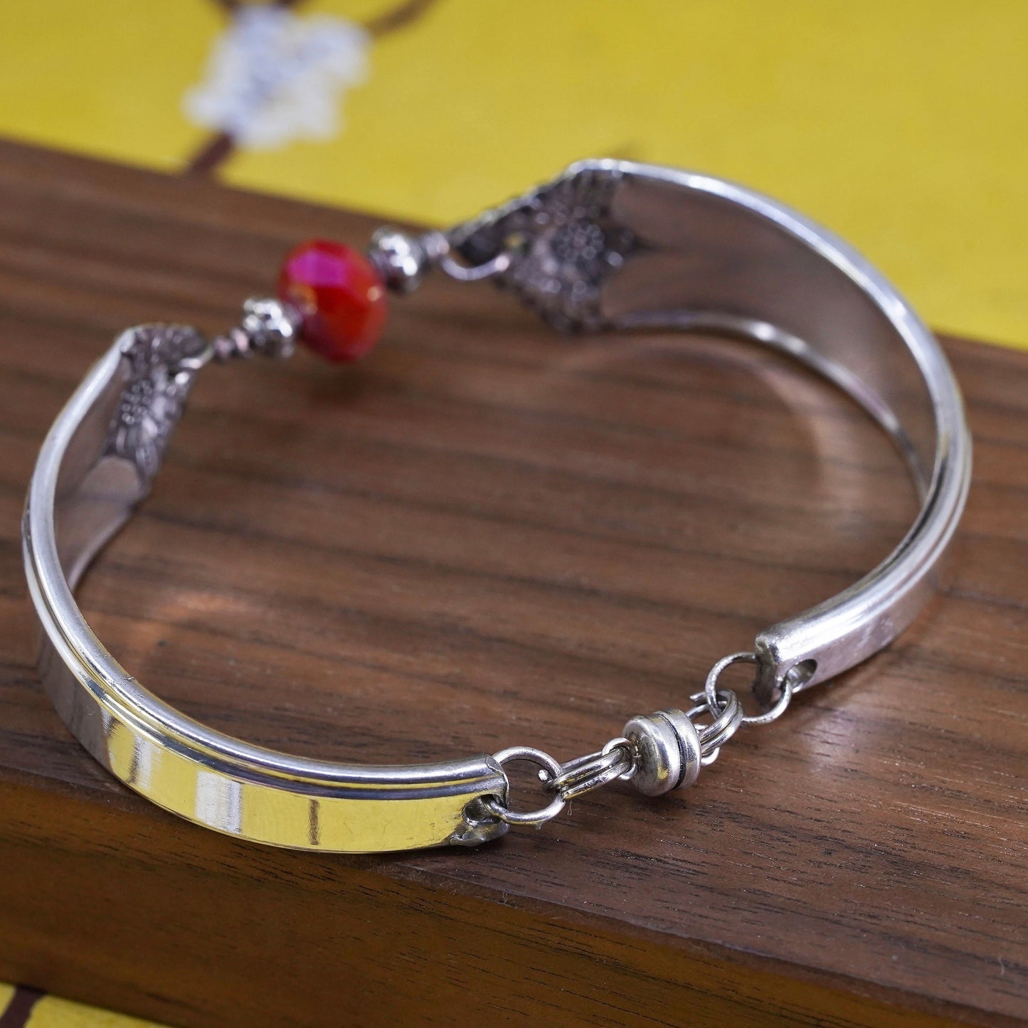 6.5”, Vintage Sterling silver spoon bracelet, 925 Silver Handmade bangle