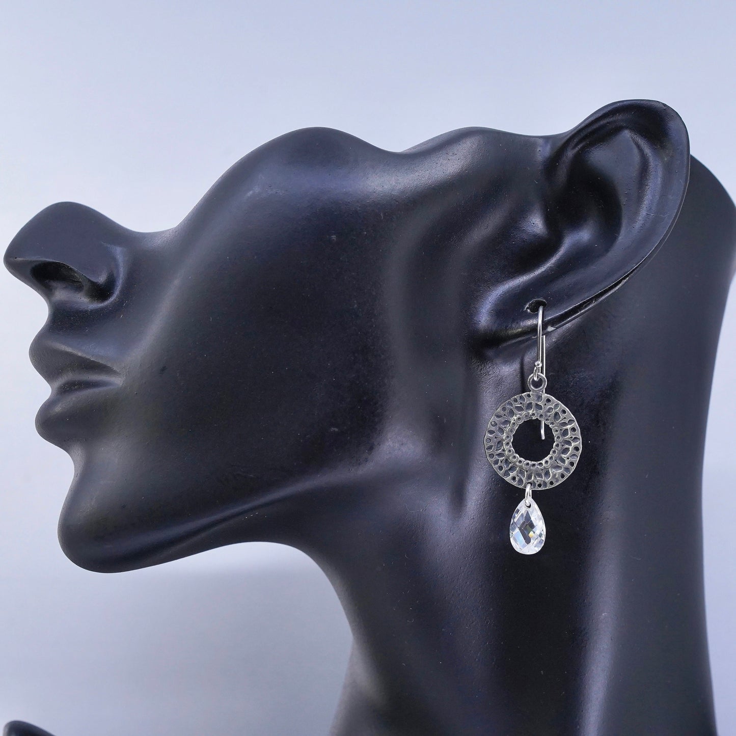silpada sterling silver earrings, 925 circle drops teardrop crystal dangle