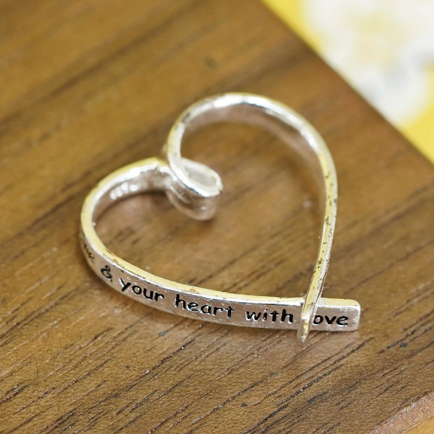 Sterling silver quote pendant, 925 heart “friends fill your life joy soul