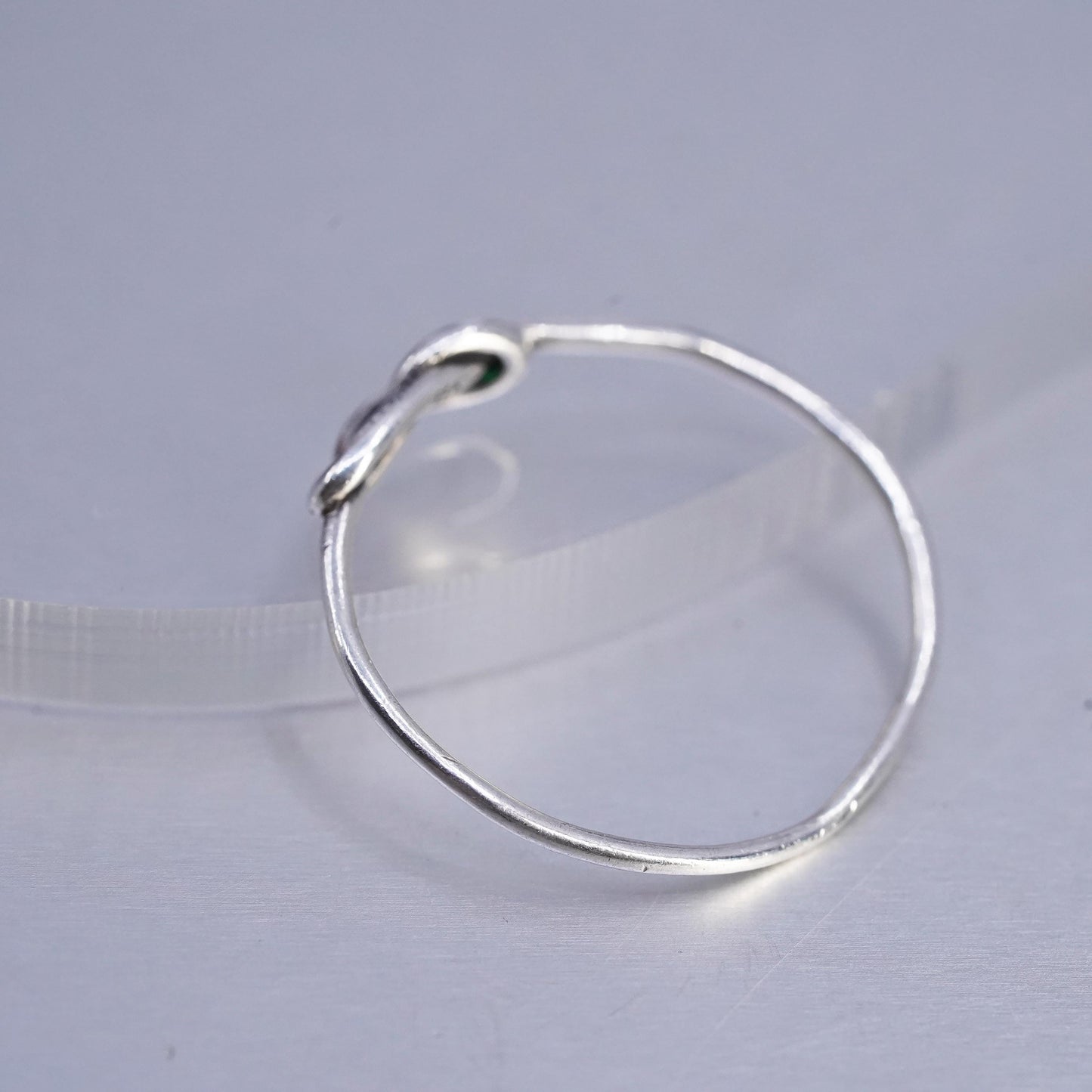 Size 8, vintage Sterling 925 silver handmade ring, knotted band