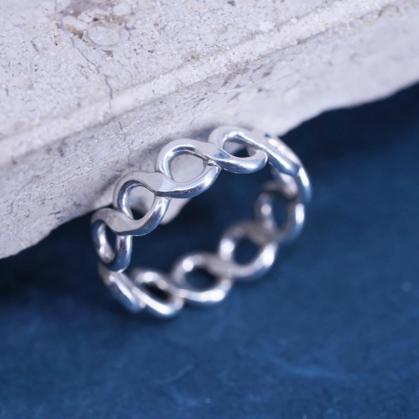Size 3.5, vintage Sterling silver handmade ring, 925 open band