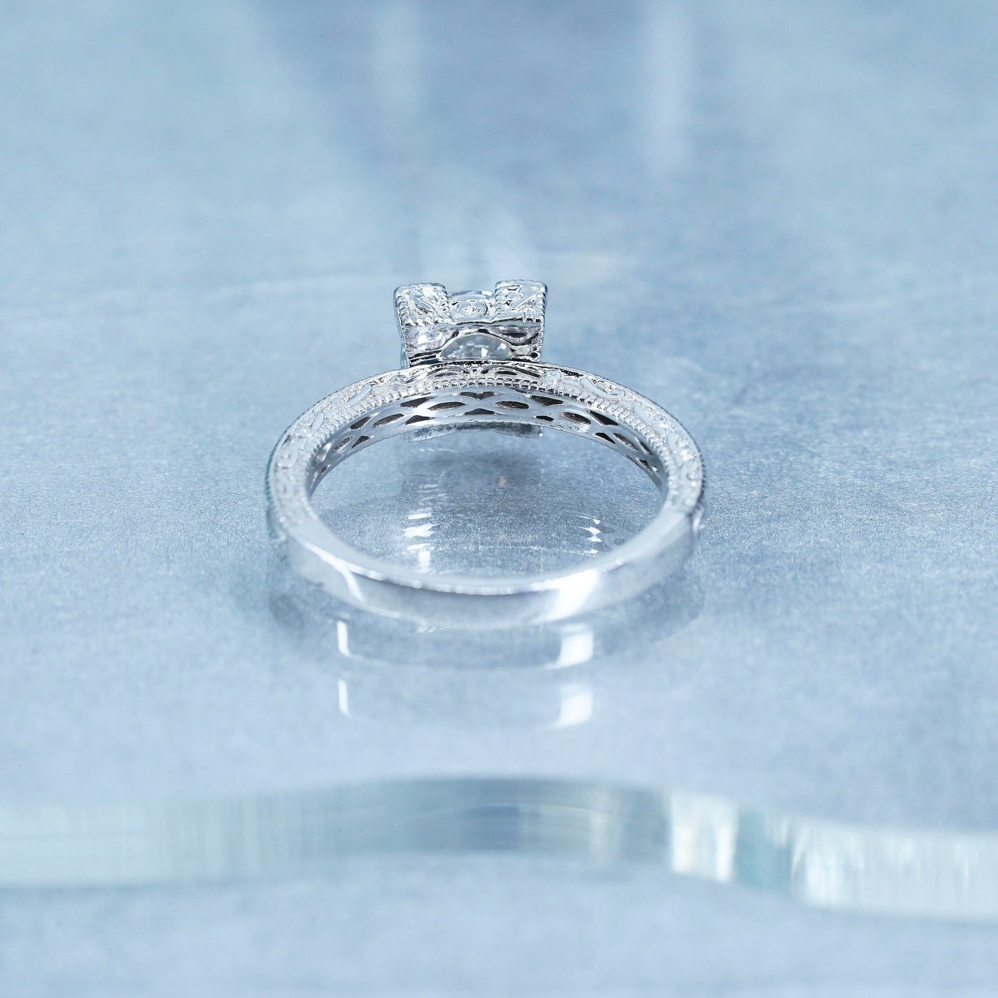 Size 10, Vanna K. Jewelry, Sterling 925 silver engagement ring with cluster Cz