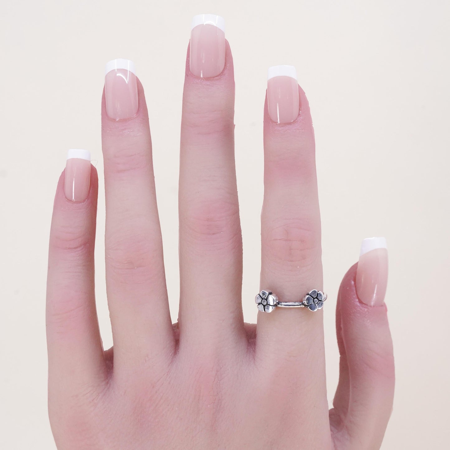 Size 5.5, vintage Sterling silver handmade ring, 925 flower