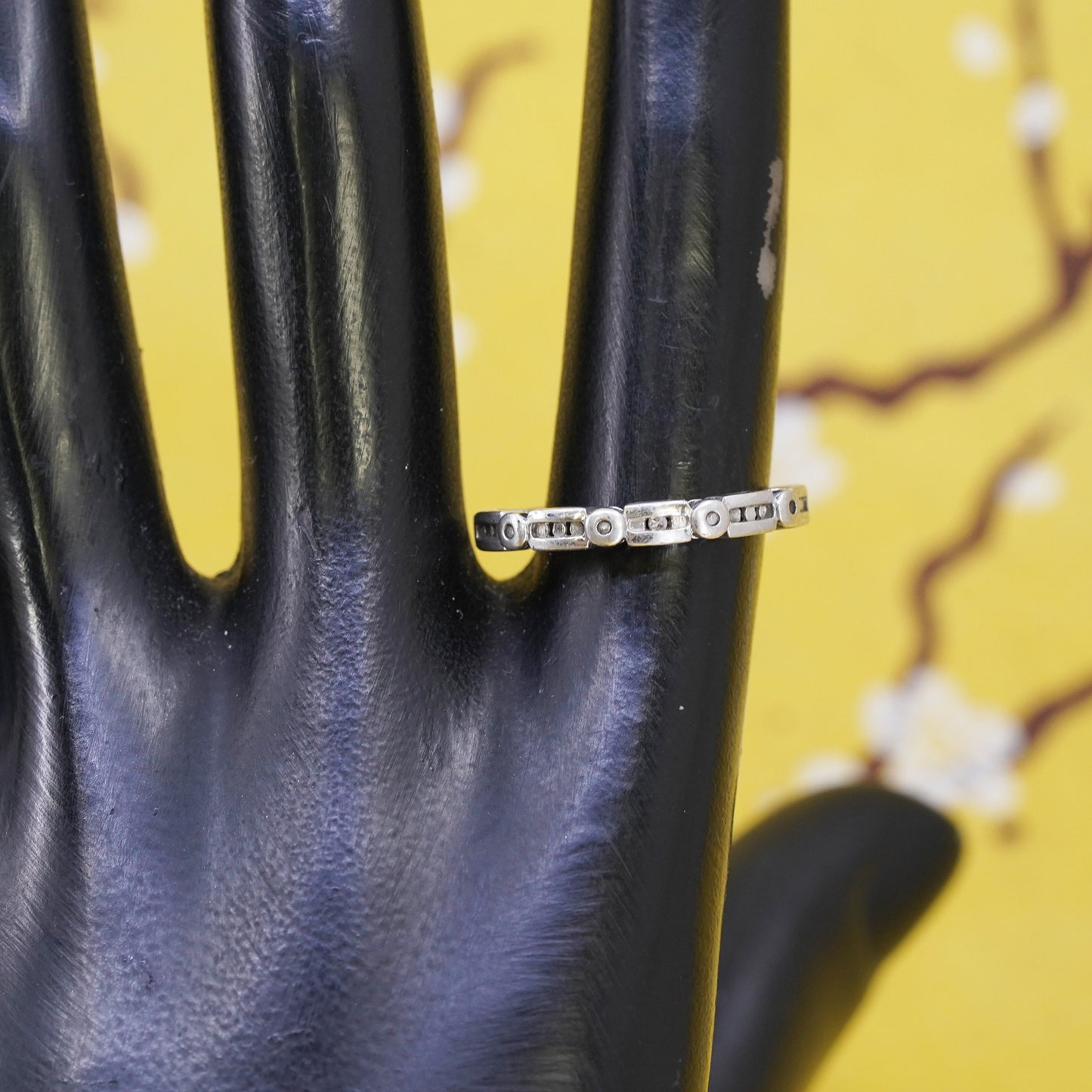 Size 7.25, vintage Sterling silver handmade ring, 925 filigree band