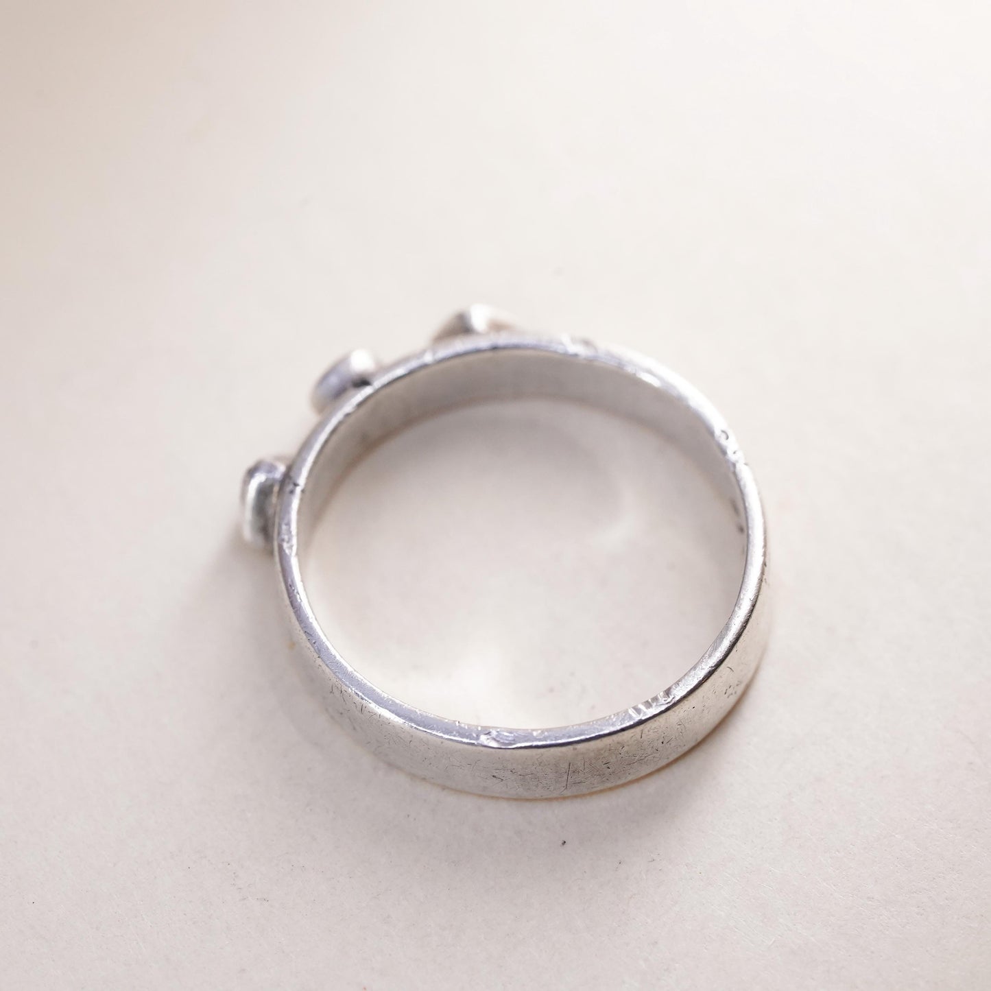 Size 4.5, Tito’s Sterling 925 silver pinky ring genuine diamond, sapphire