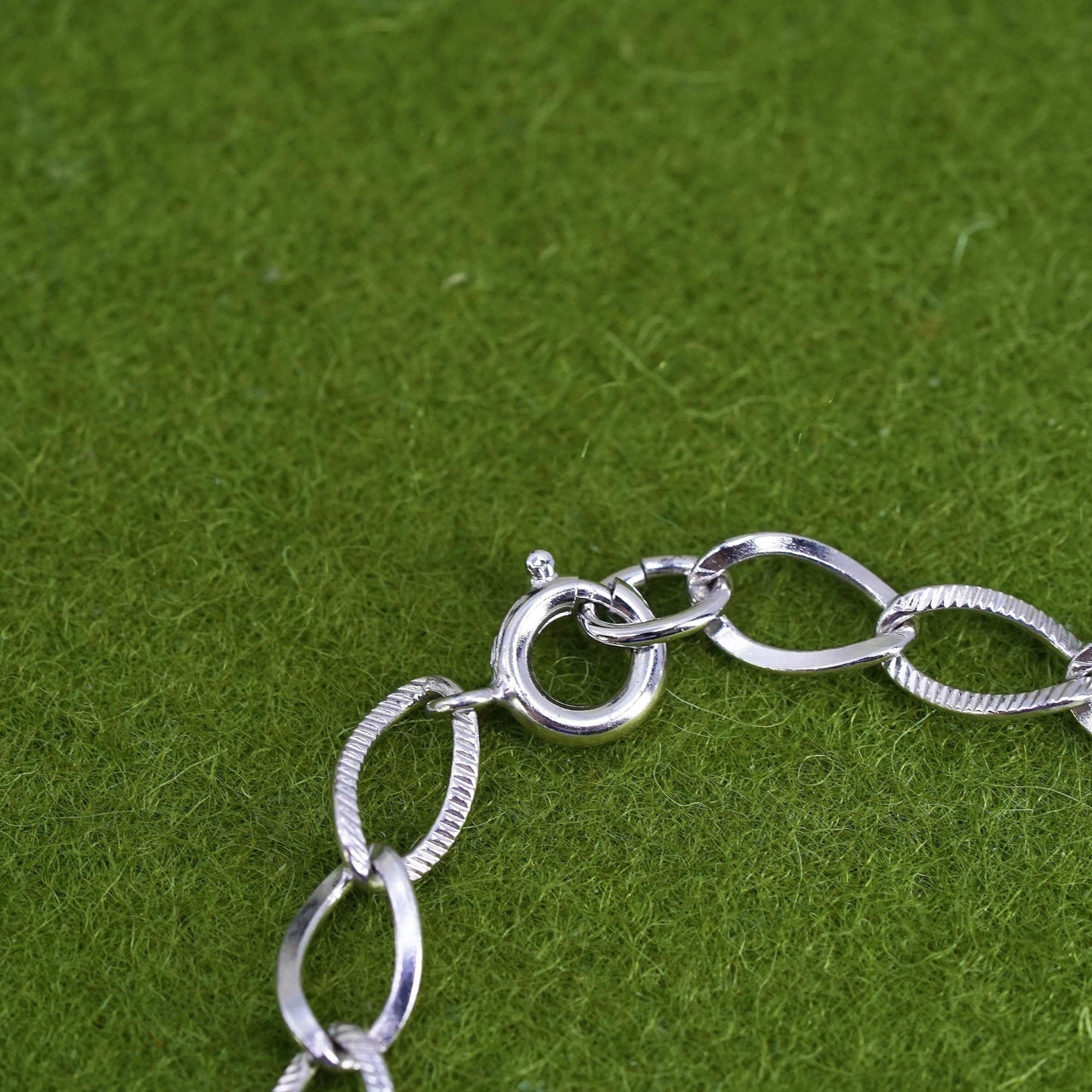 7”, Vintage milor sterling silver textured curb bracelet, bold 925 men’s chain