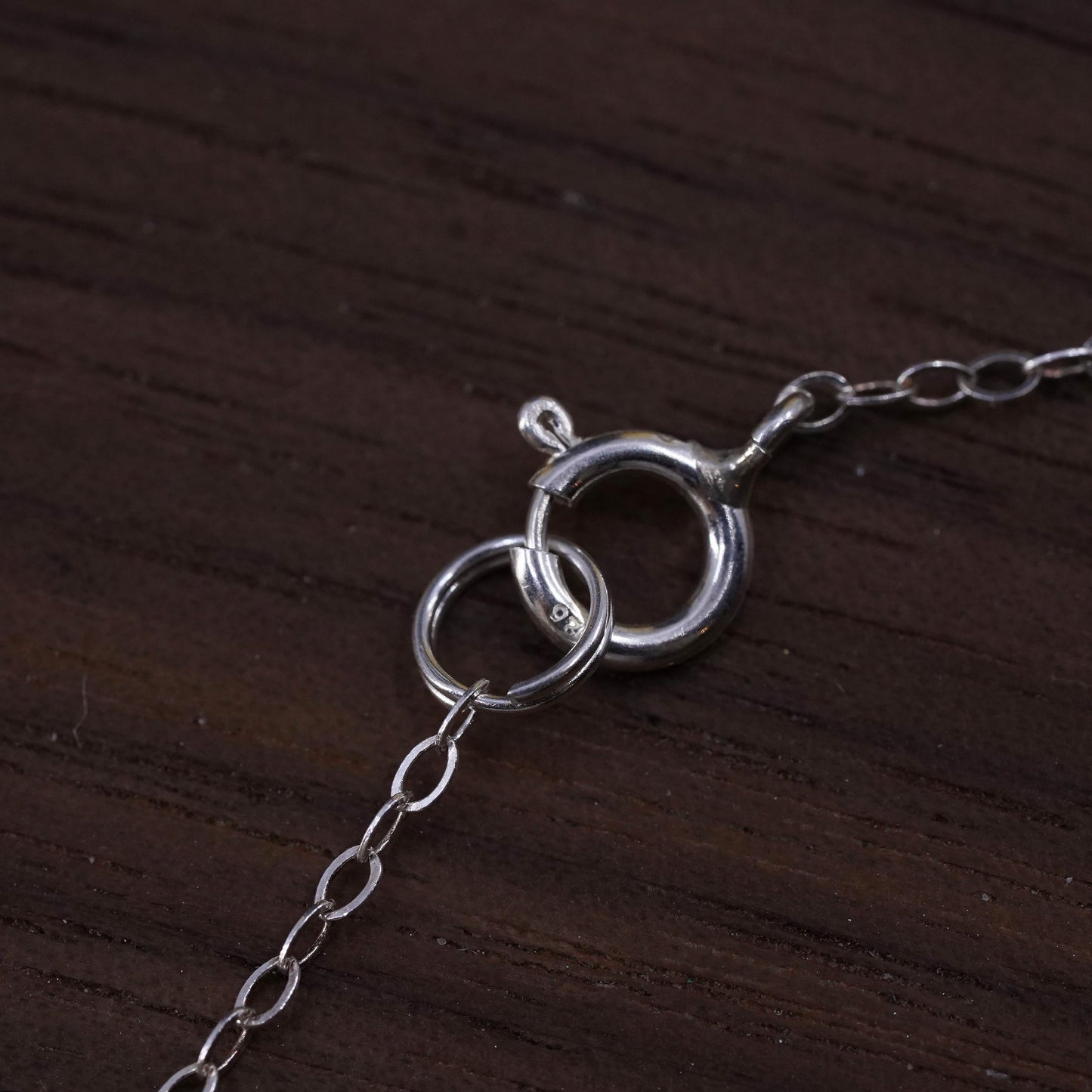 19” Sterling silver necklace with circle chain and filigree 925 tree pendant