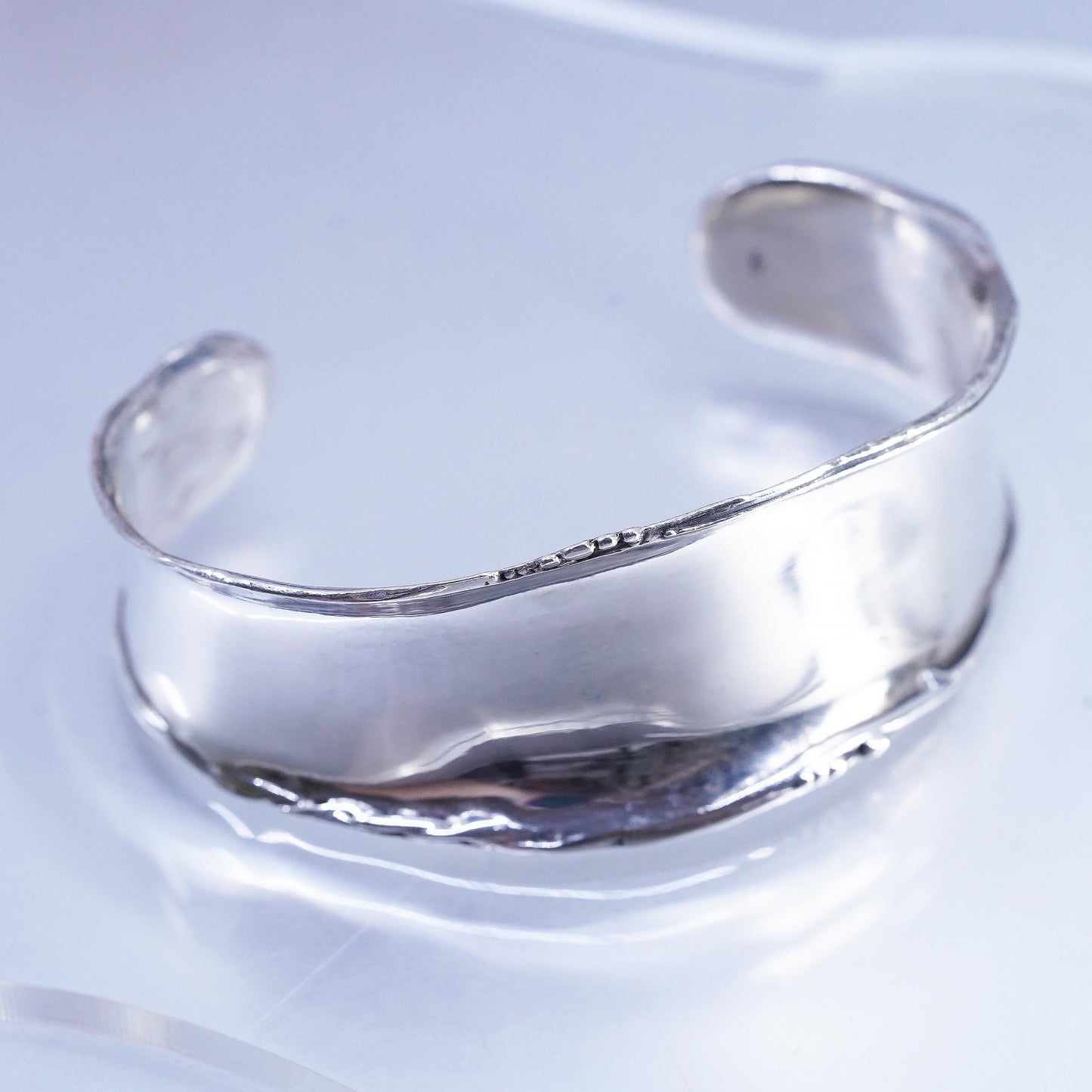 6.5", Vintage Silpada Retired 925 Sterling Silver Wavy Cuff Bracelet B1435