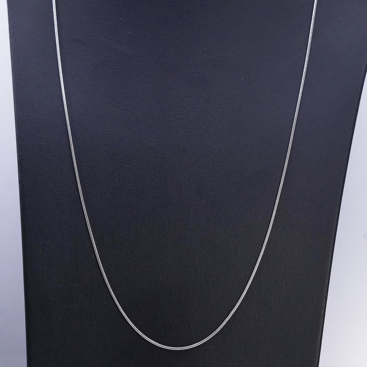 24” 1mm, vintage Italian Sterling 925 silver bead snake chain necklace