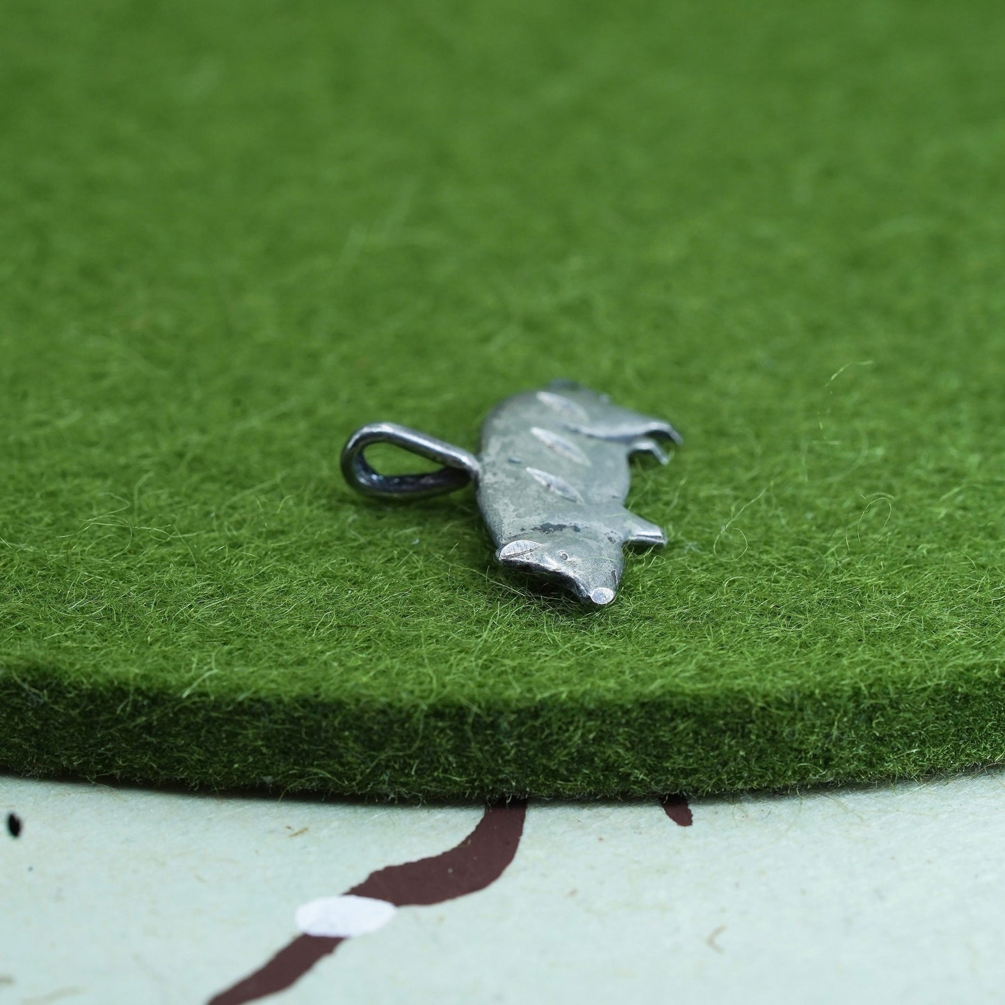 Vintage sterling silver handmade pendant, 925 pig