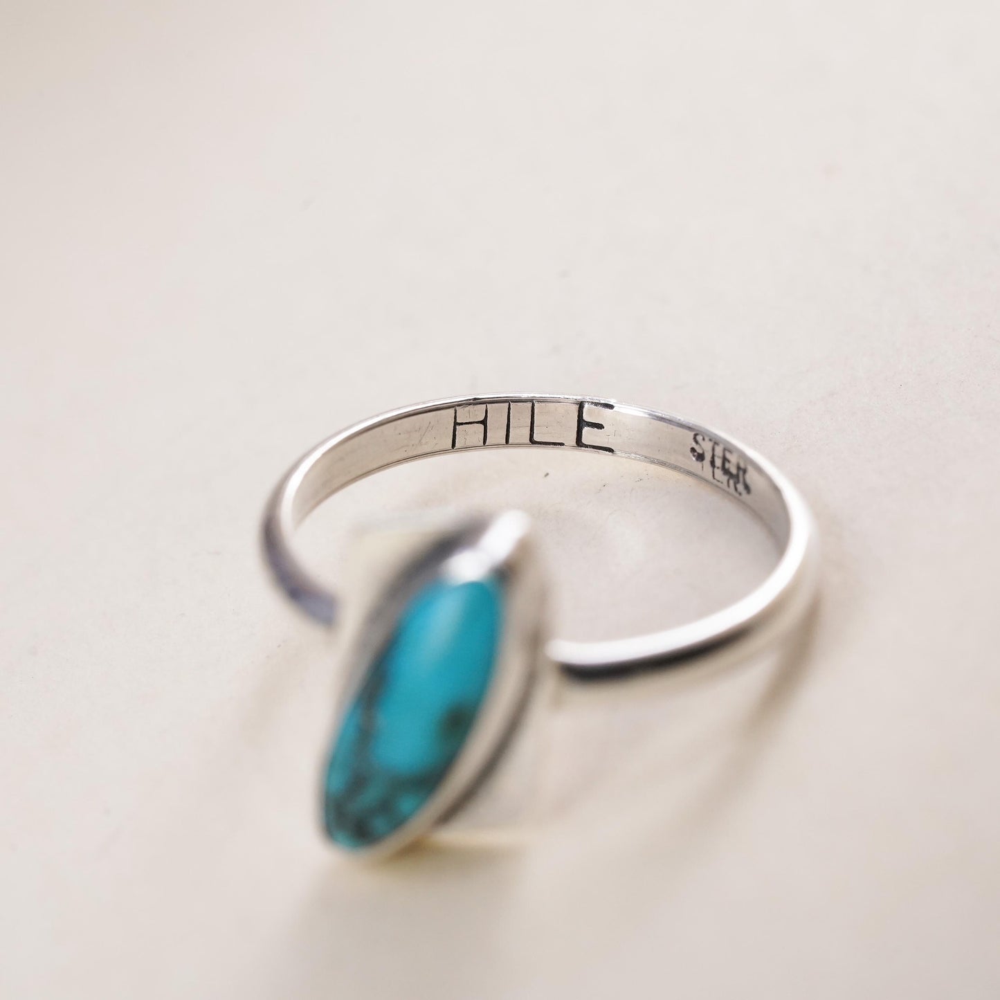 Size 5, Native American sterling silver ring, 925 silver ring oval turquoise