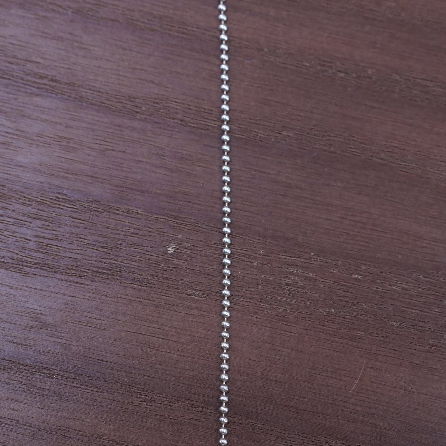 16”, 1mm, vintage Sterling silver beads necklace, 925 chain