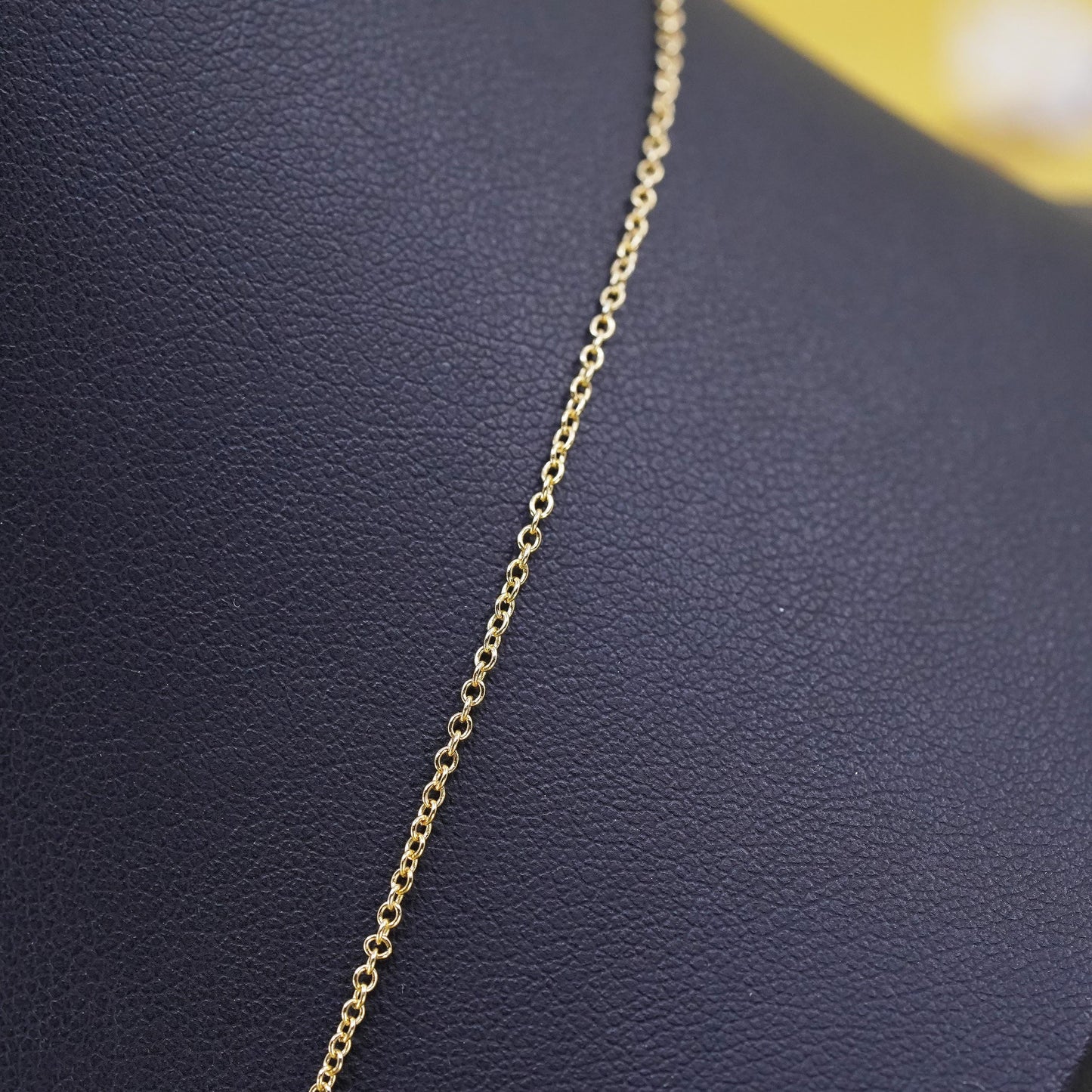 18", 1mm, vintage vermeil gold over Sterling silver circle chain, Italy 925 necklace