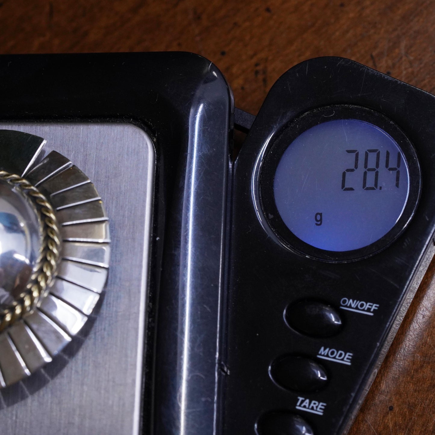 two tone Mexican Sterling silver earrings, 925 sun circle clip on brass cable