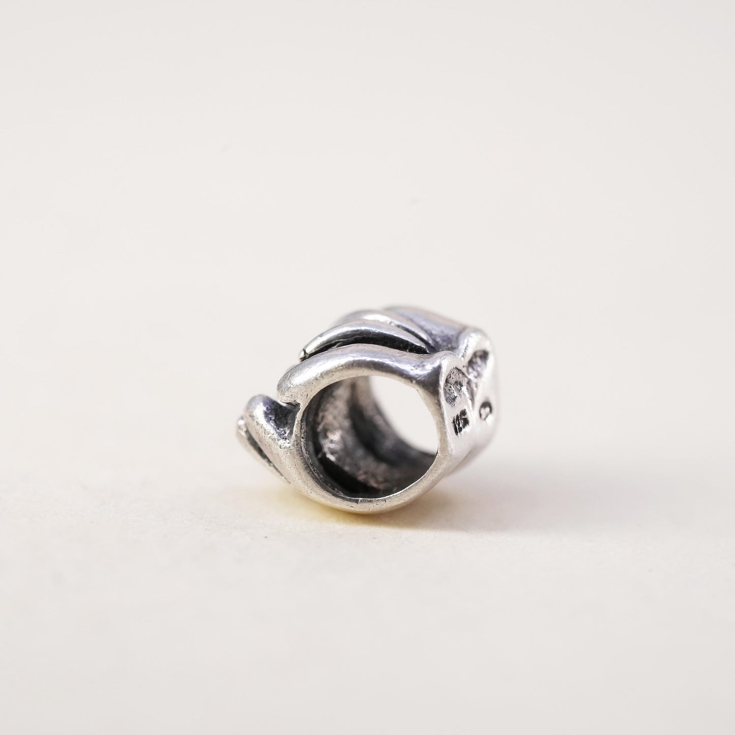 VTG Sterling silver handmade pendant, 925 mother baby cuddling hands bead charm