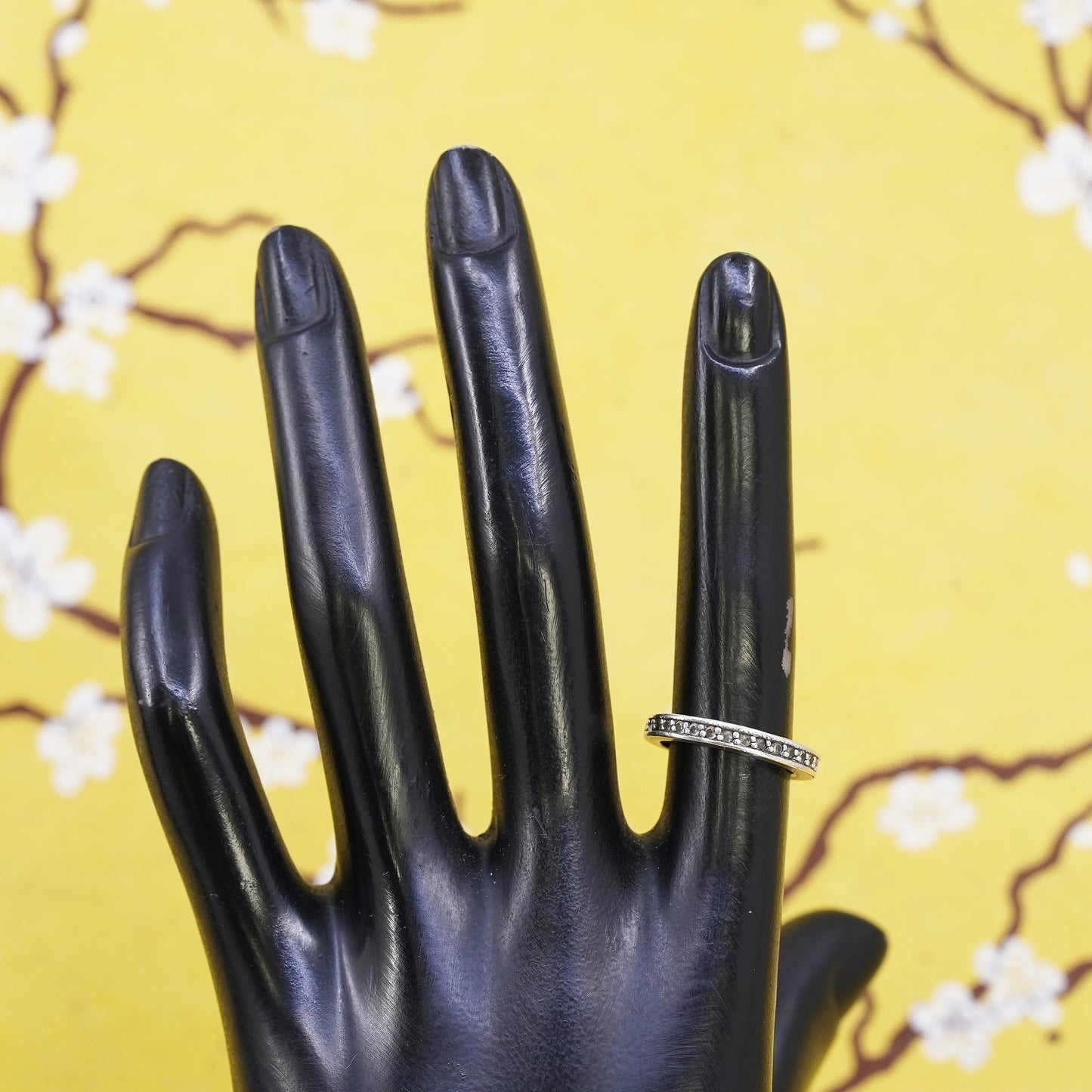 size 5, vintage Sterling silver handmade ring, 925 entwined band