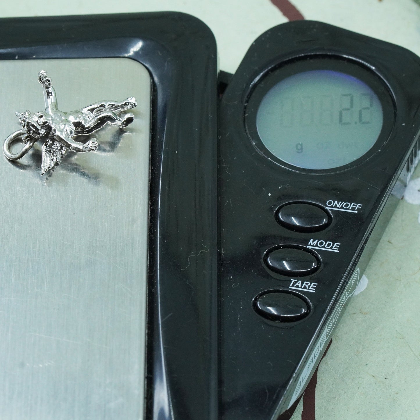 Vintage sterling silver handmade pendant, 925 angel charm