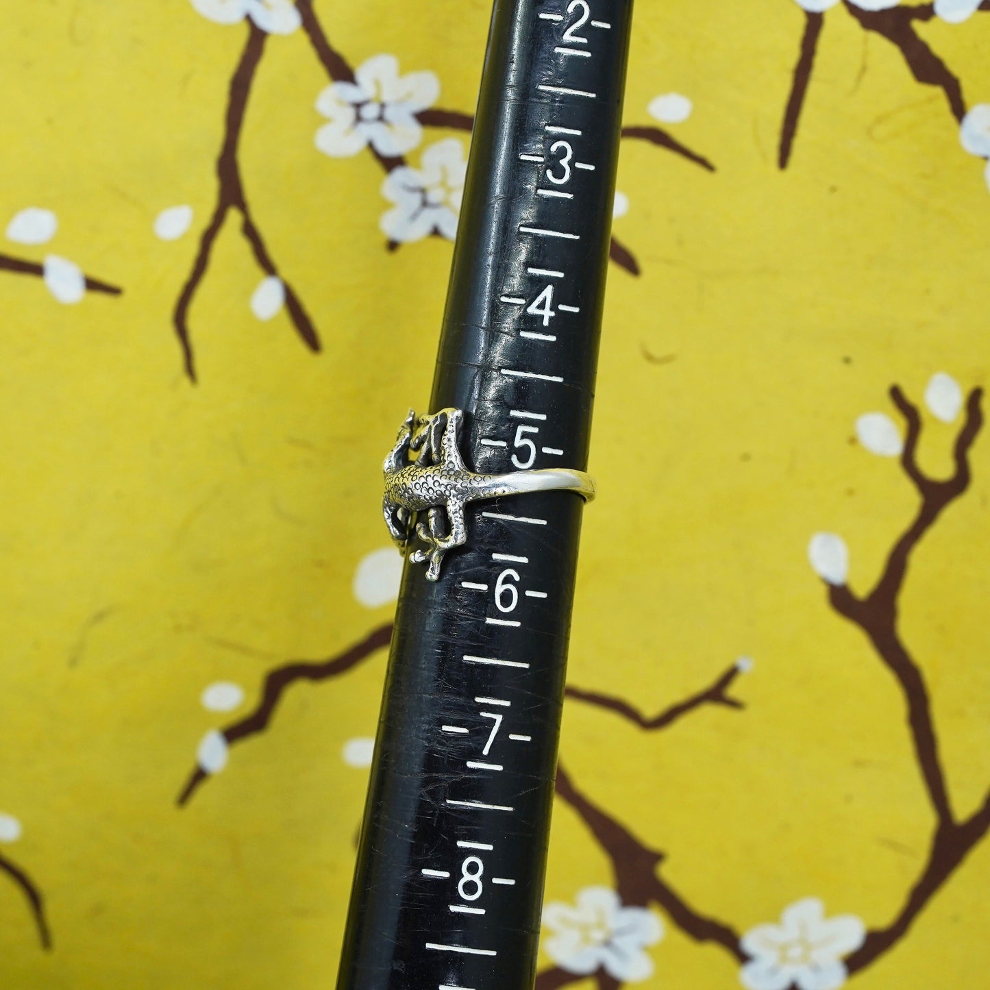 Size 5, vintage Sterling silver handmade ring, 925 lizard band