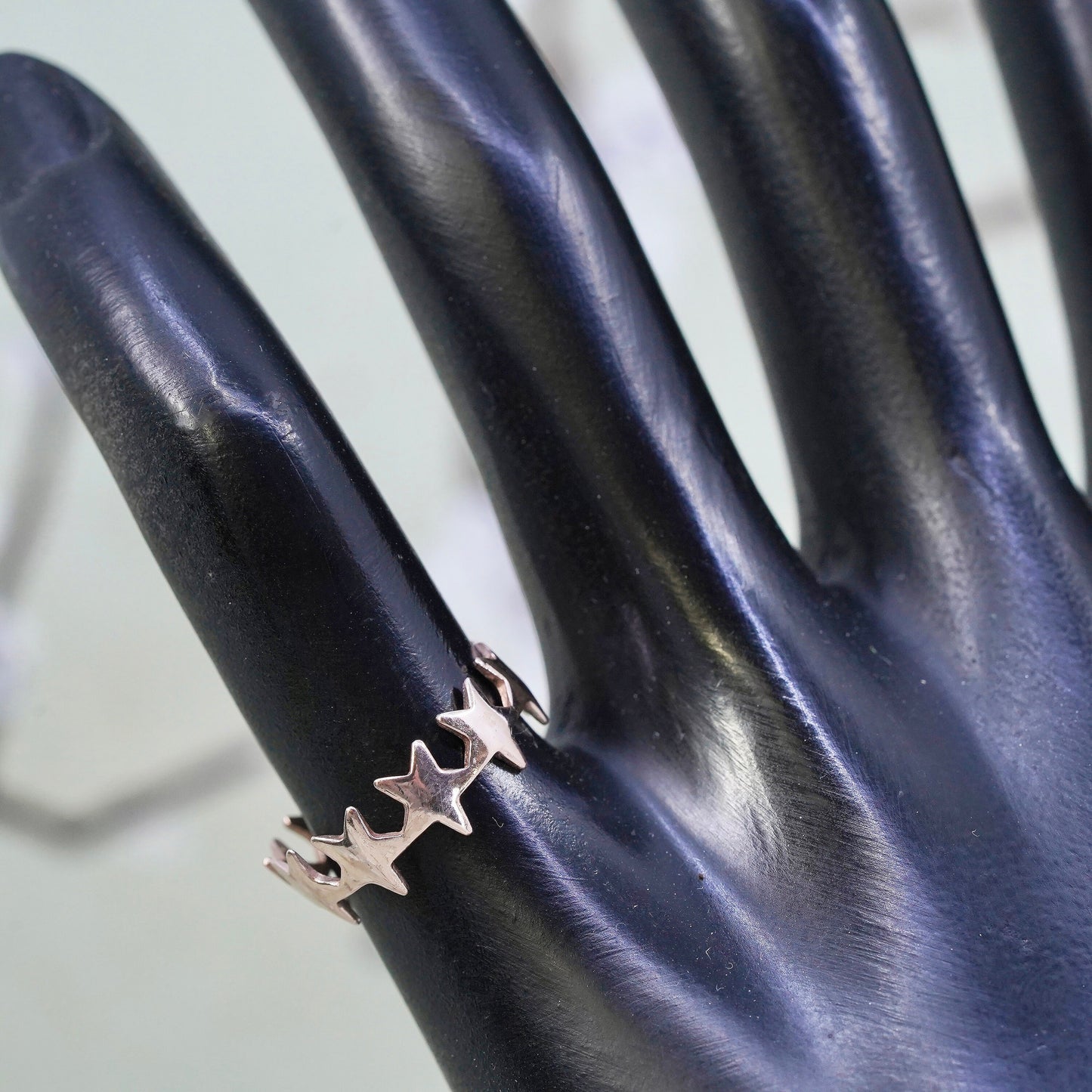 Size 5, vintage rose gold over Sterling silver handmade ring, 925 star band