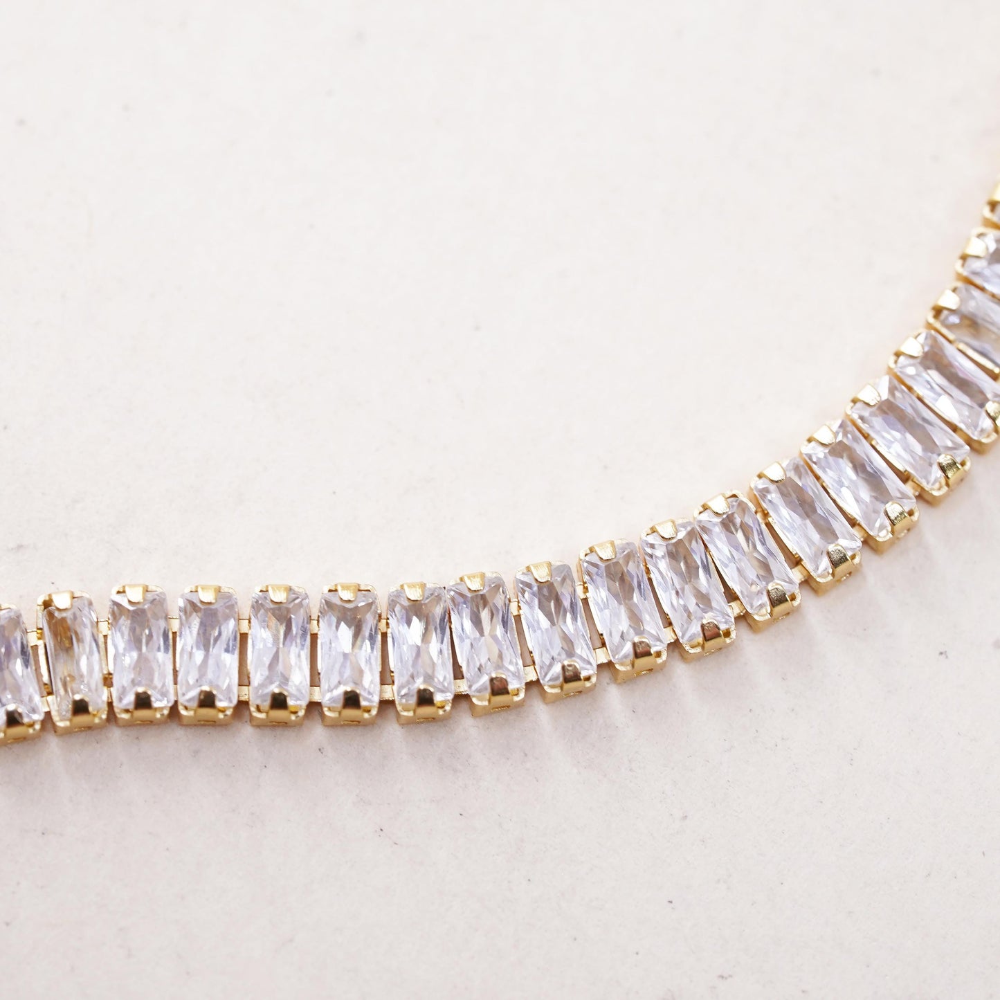 Size adjustable, yellow gold sterling silver bracelet, vermeil 925 box cz