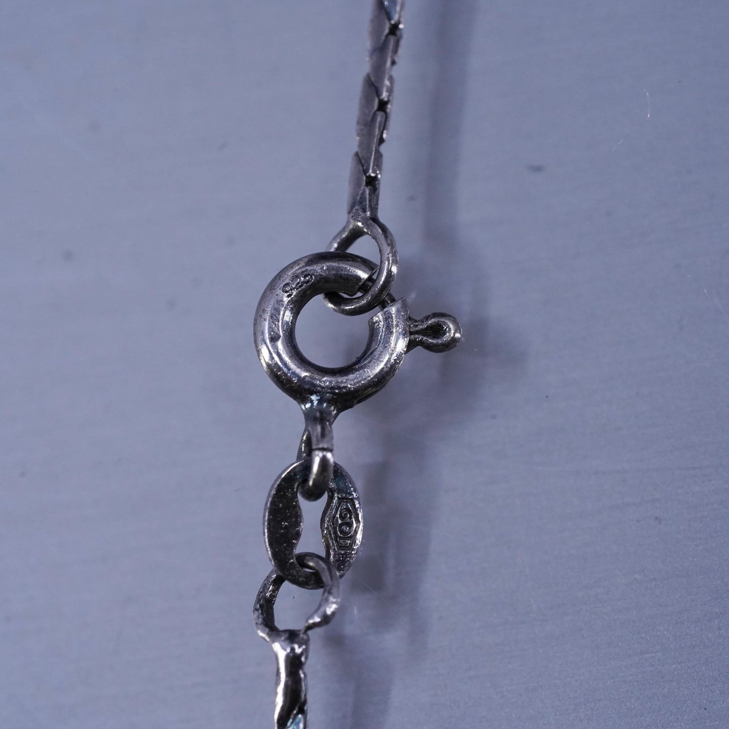 16”, Sterling 925 silver snake chain necklace with oval photo locket pendant