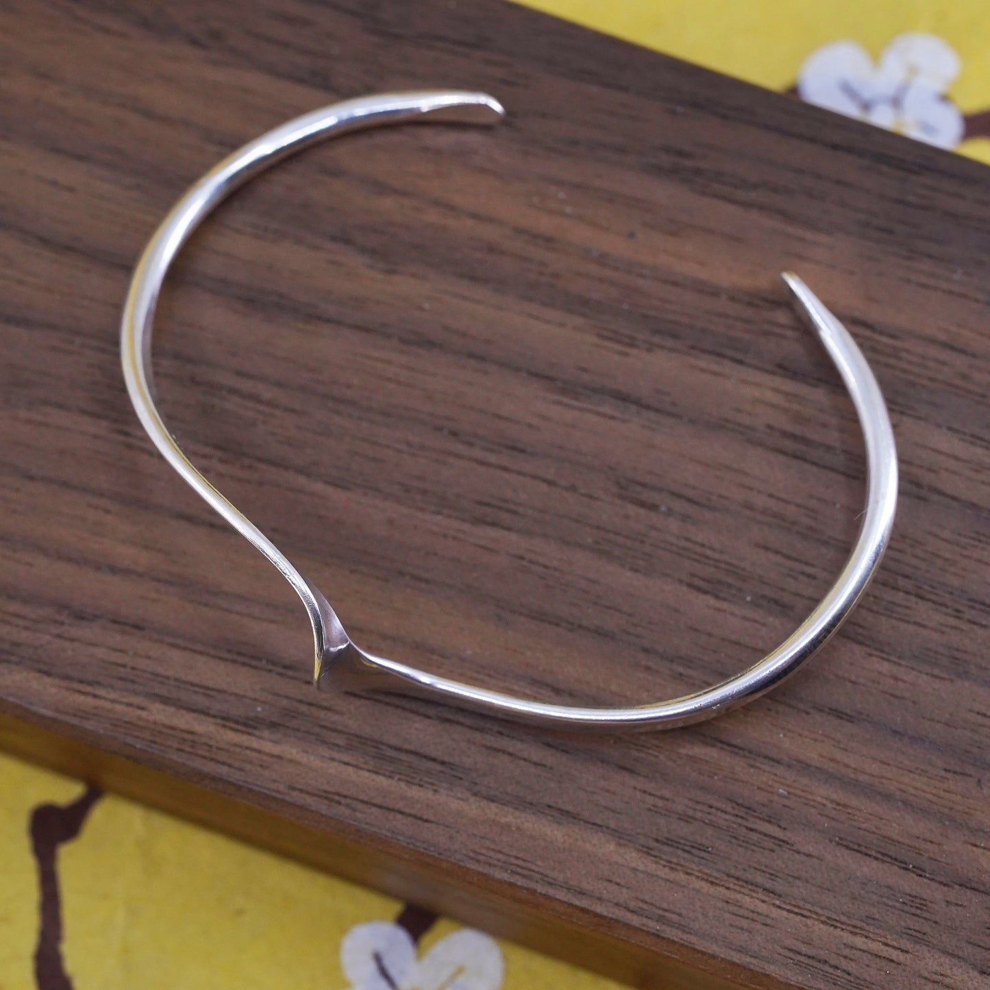 6", Vintage southwestern Sterling silver handmade bracelet, 925 twisted cuff