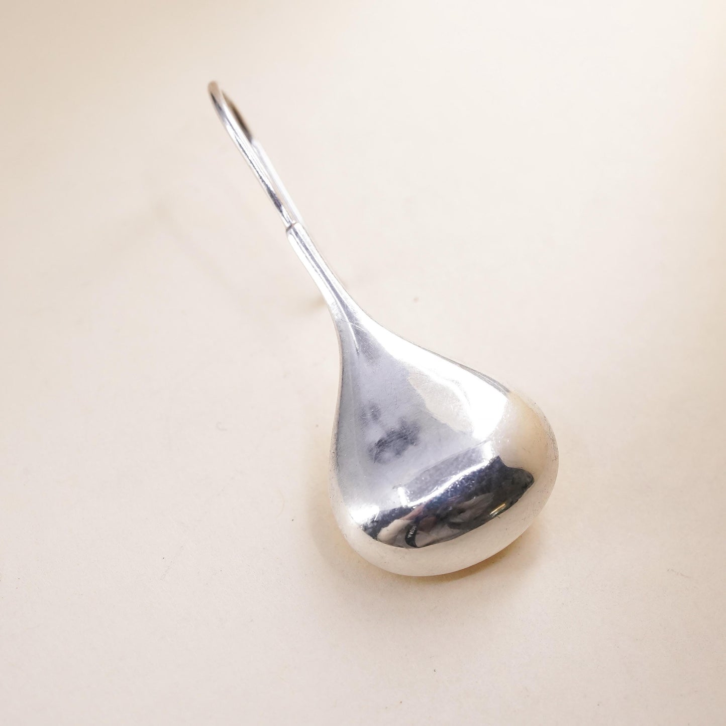 vintage modernist sterling silver 925 handmade single teardrop earring