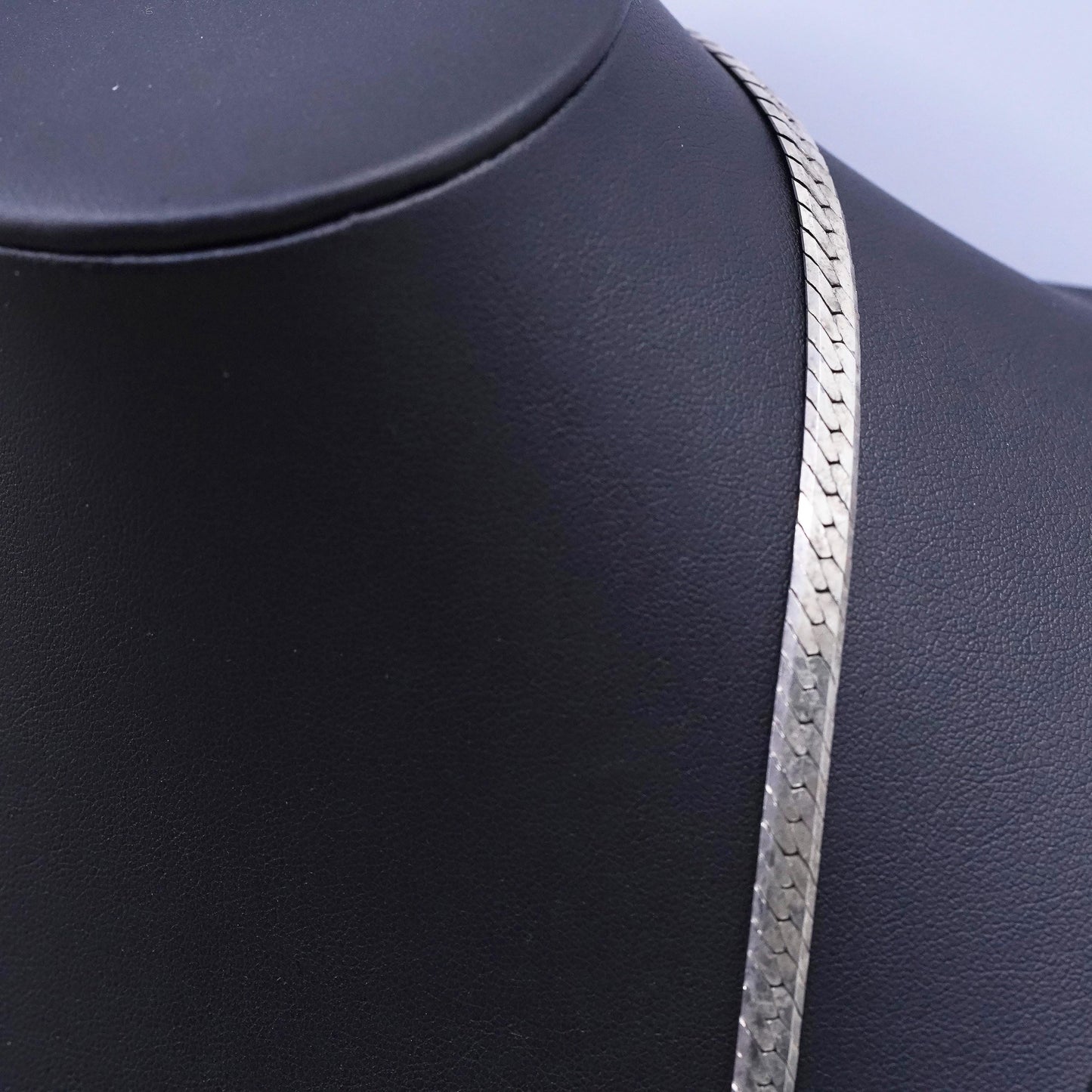 30", 6mm, vintage Sterling silver handmade necklace, bold 925 herringbone chain