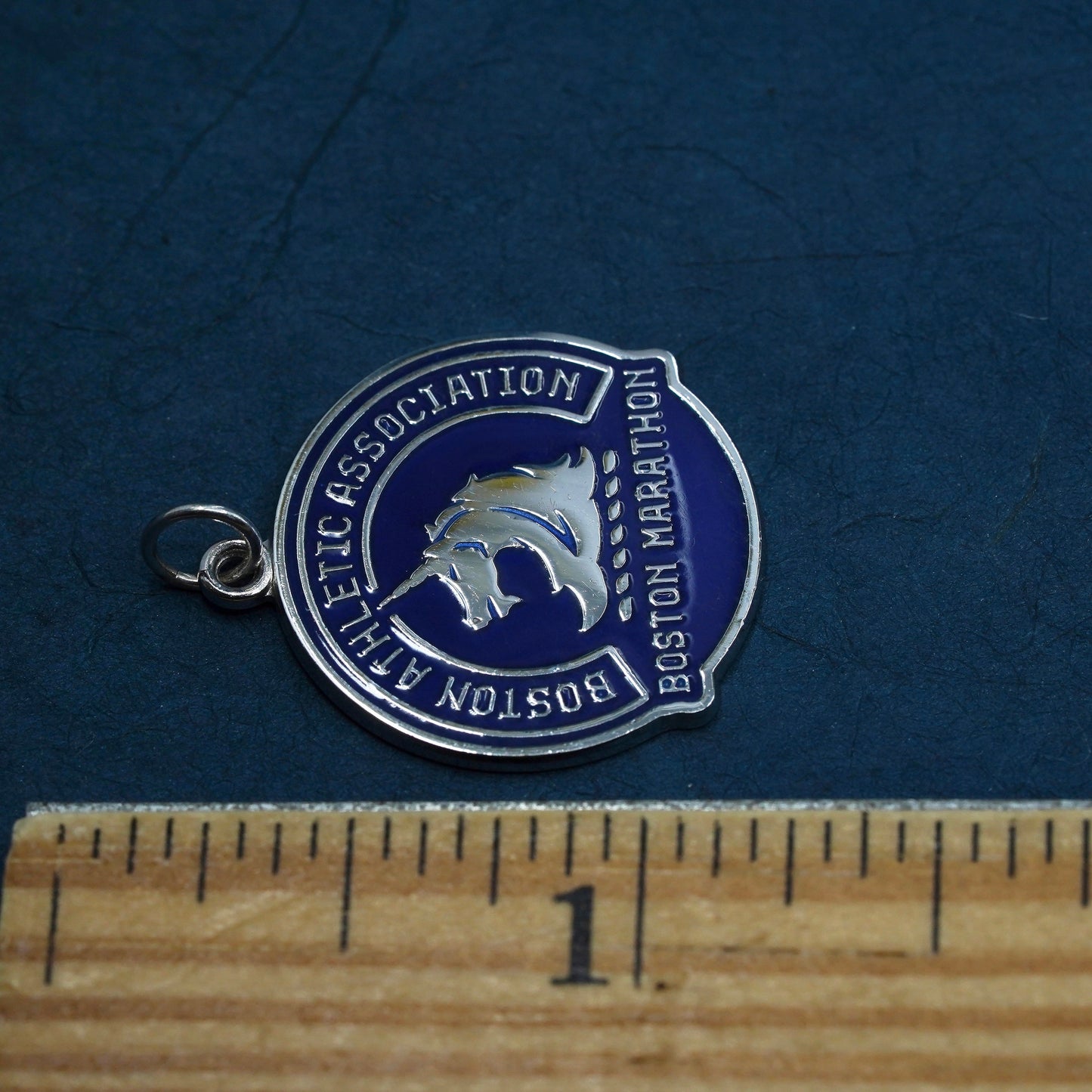 sterling 925 silver Boston athletic association marrison tag pendant enamel