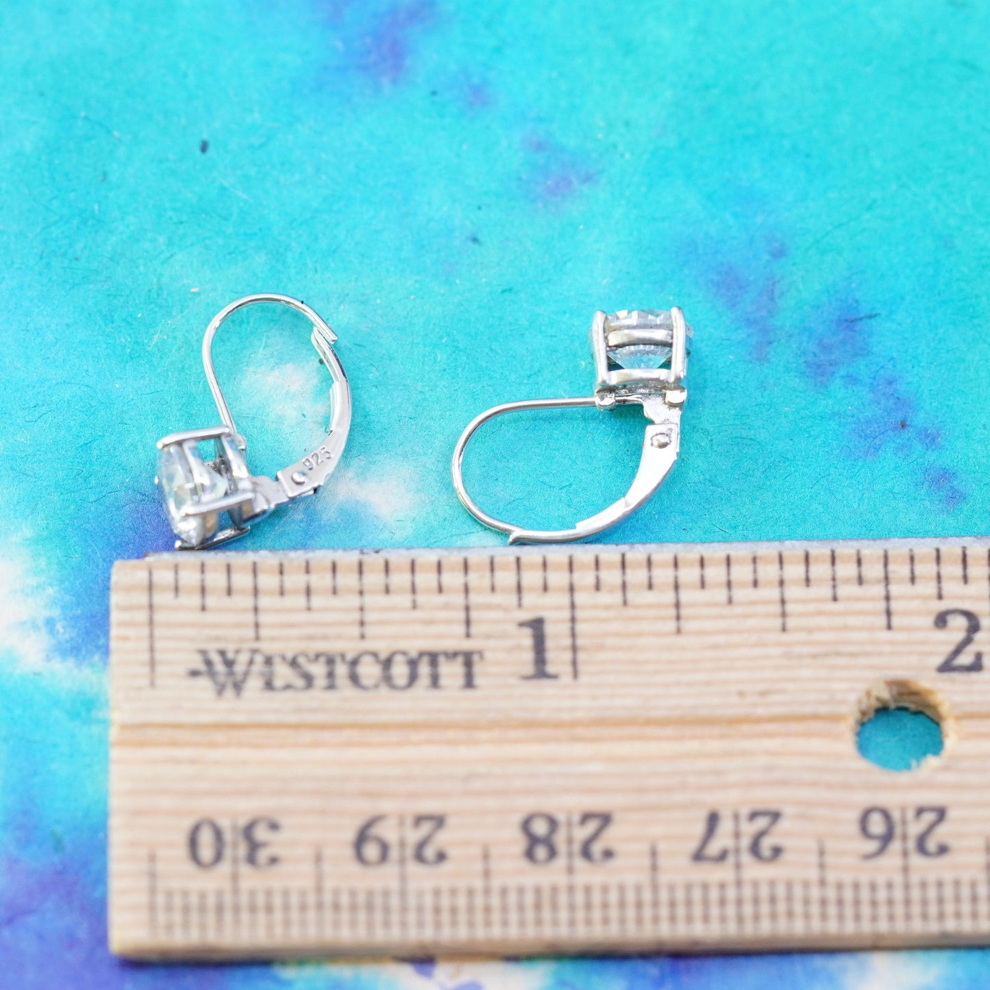 vintage Sterling 925 silver earrings with cz