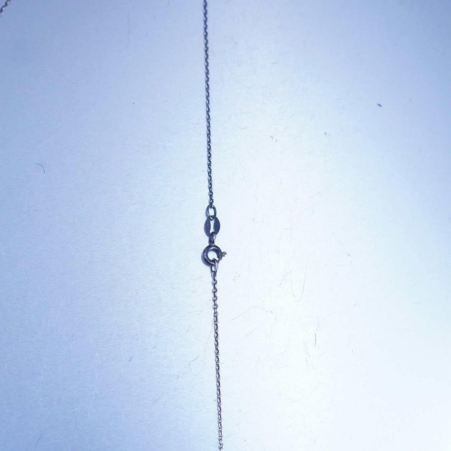 18”, Sterling silver necklace, 925 circle chain with initial letter N pendant