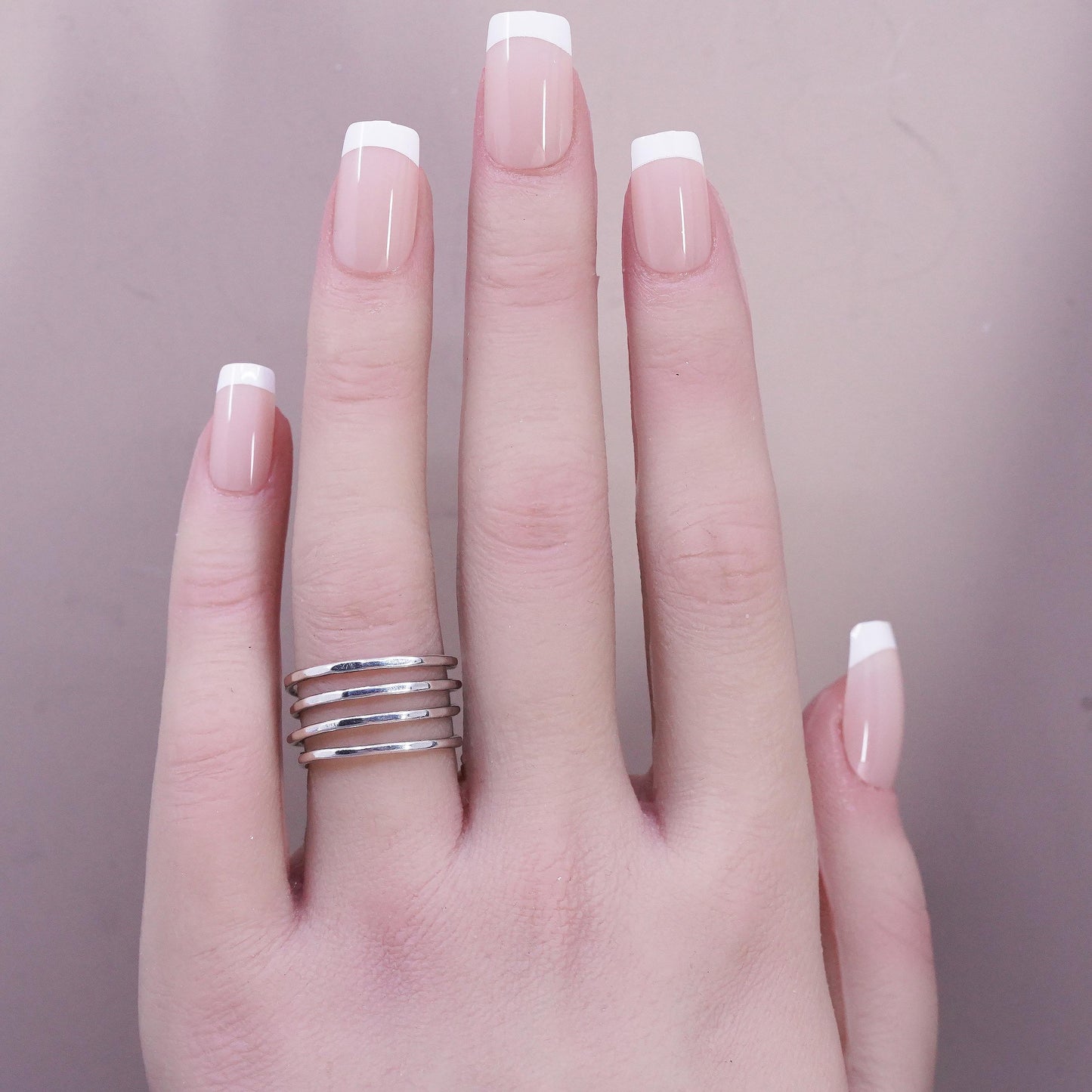 Size 5.5, vintage sterling silver ring, solid 925 silver wired wide band