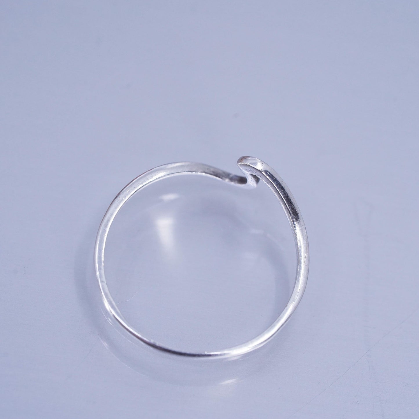 Size 9.75, vintage modern Sterling 925 silver handmade ring, wavy band