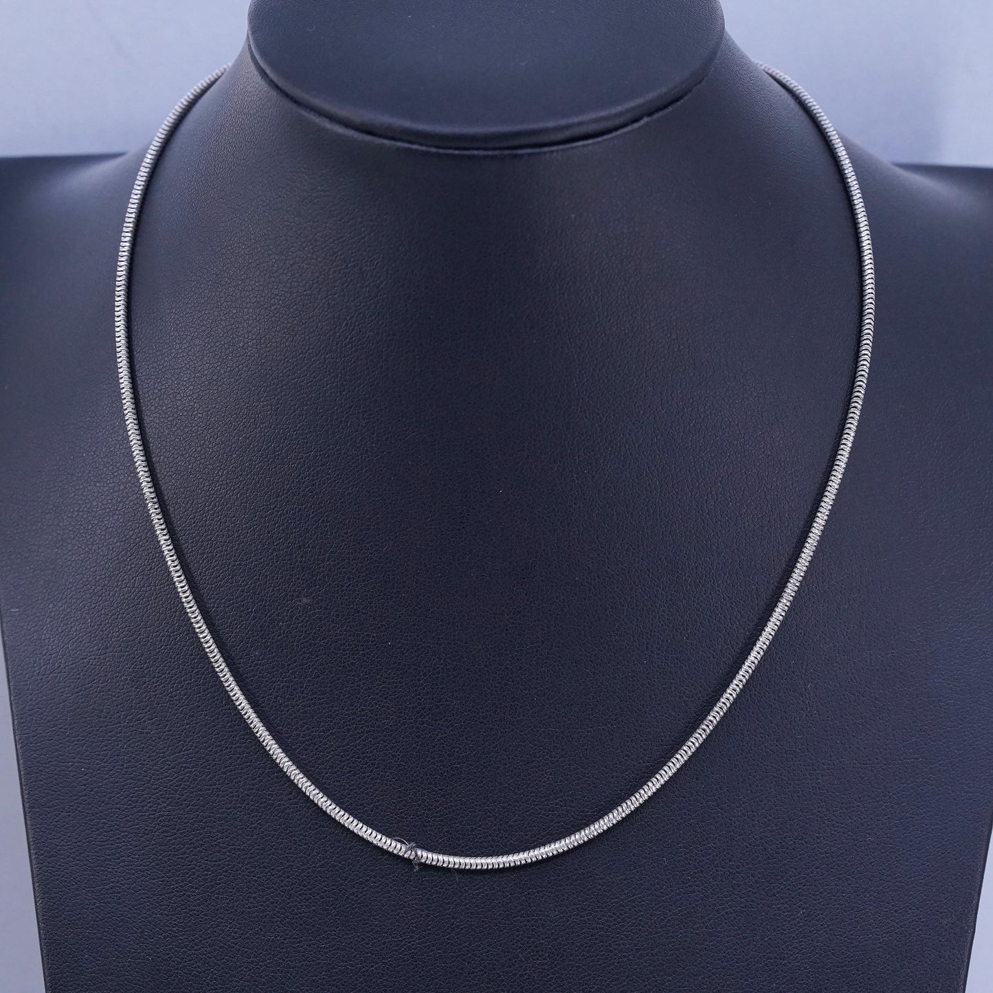 16” 2mm, vintage Italian Sterling 925 silver snake chain necklace