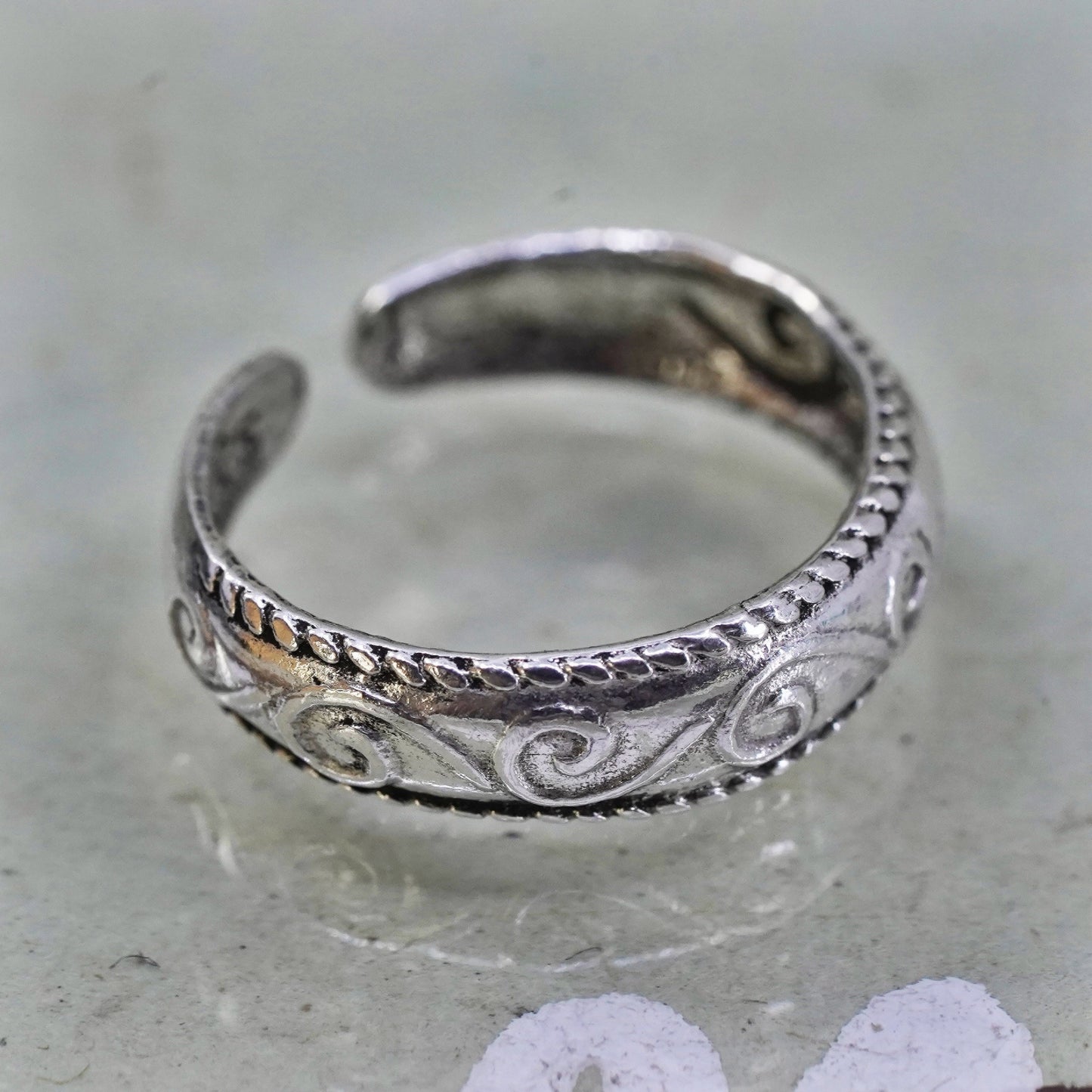 Size 3.25, vintage Sterling silver handmade ring, 925 wavy band
