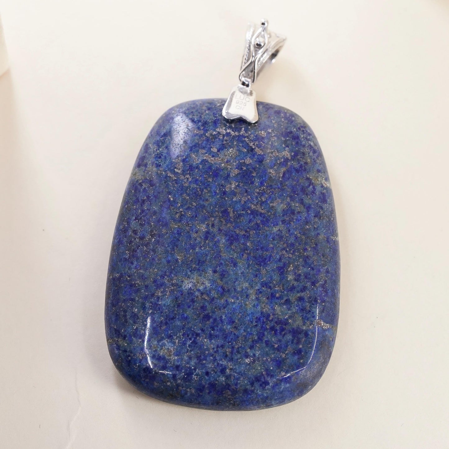 Vintage LUC Lucas Lameth Sterling silver huge pendant, 925 lapis lazuli charm
