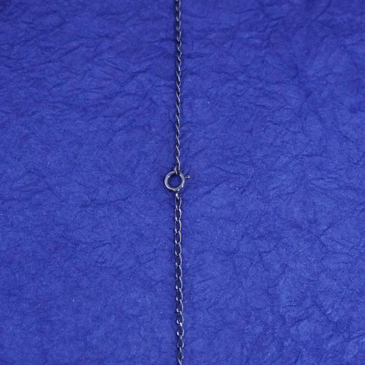 16”, STG Sterling silver handmade necklace, 925 curb chain with garnet beads